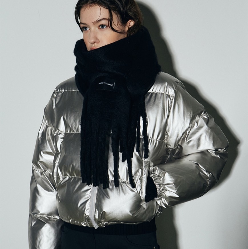 <黑五特價> Nick&Nicole 經典黑色圍巾 PREMIUM BOLD SOFT MUFFLER