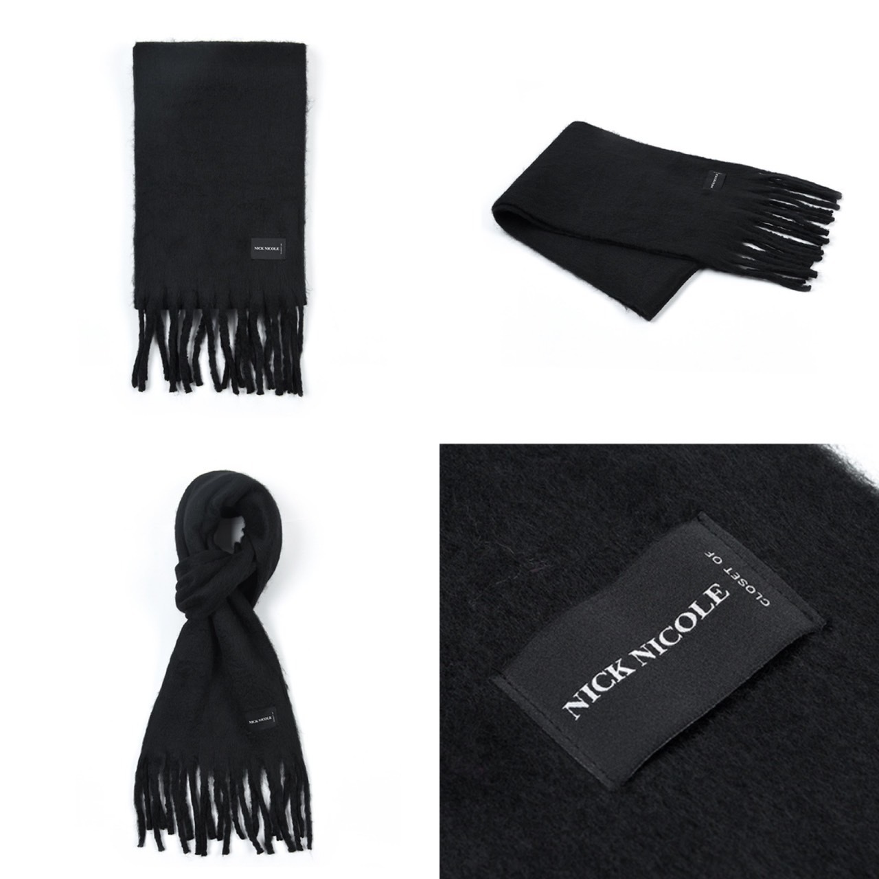 <黑五特價> Nick&Nicole 經典黑色圍巾 PREMIUM BOLD SOFT MUFFLER