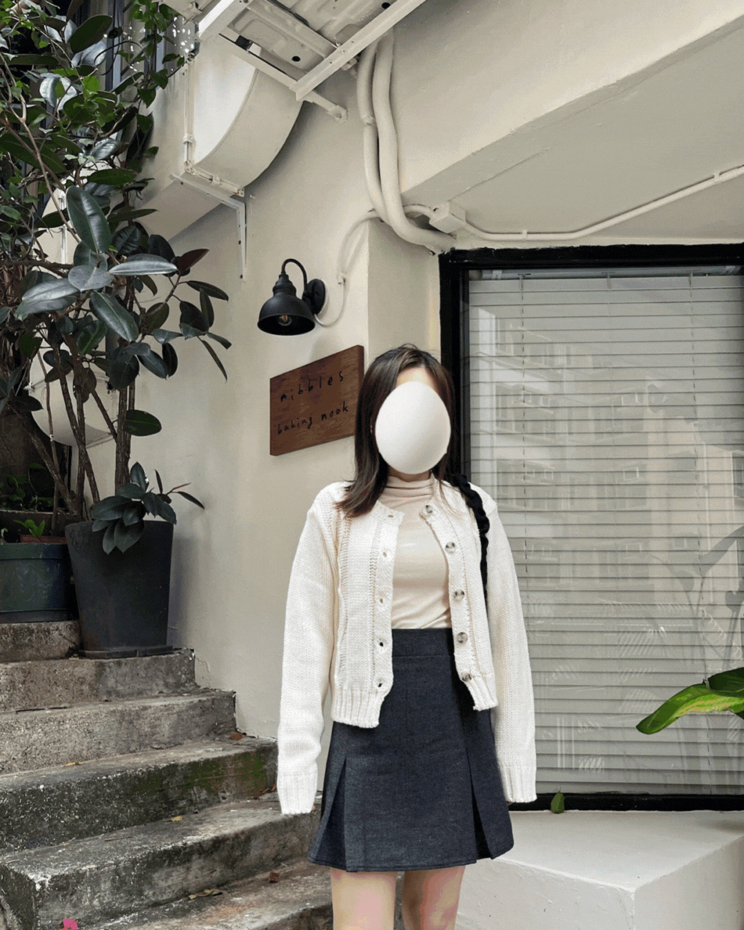 《KR》百搭款！麻花排鈕針織上衣