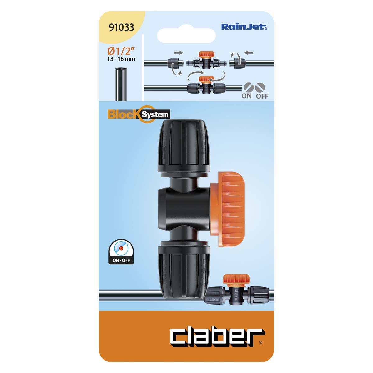 意大利"CLABER" 1/2" 開關雙頭接頭-[91033]