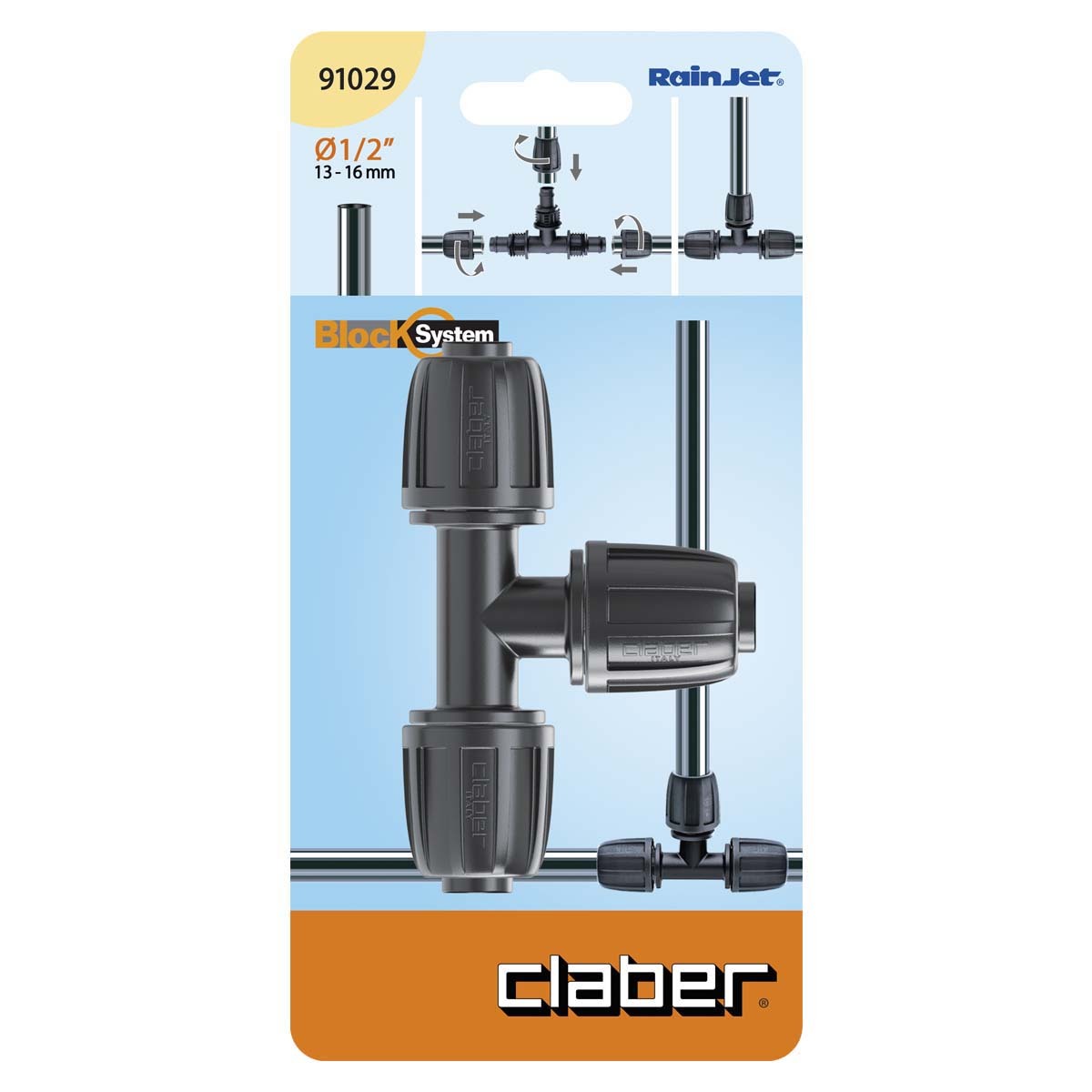 意大利"CLABER" 1/2"T接頭-[91029]