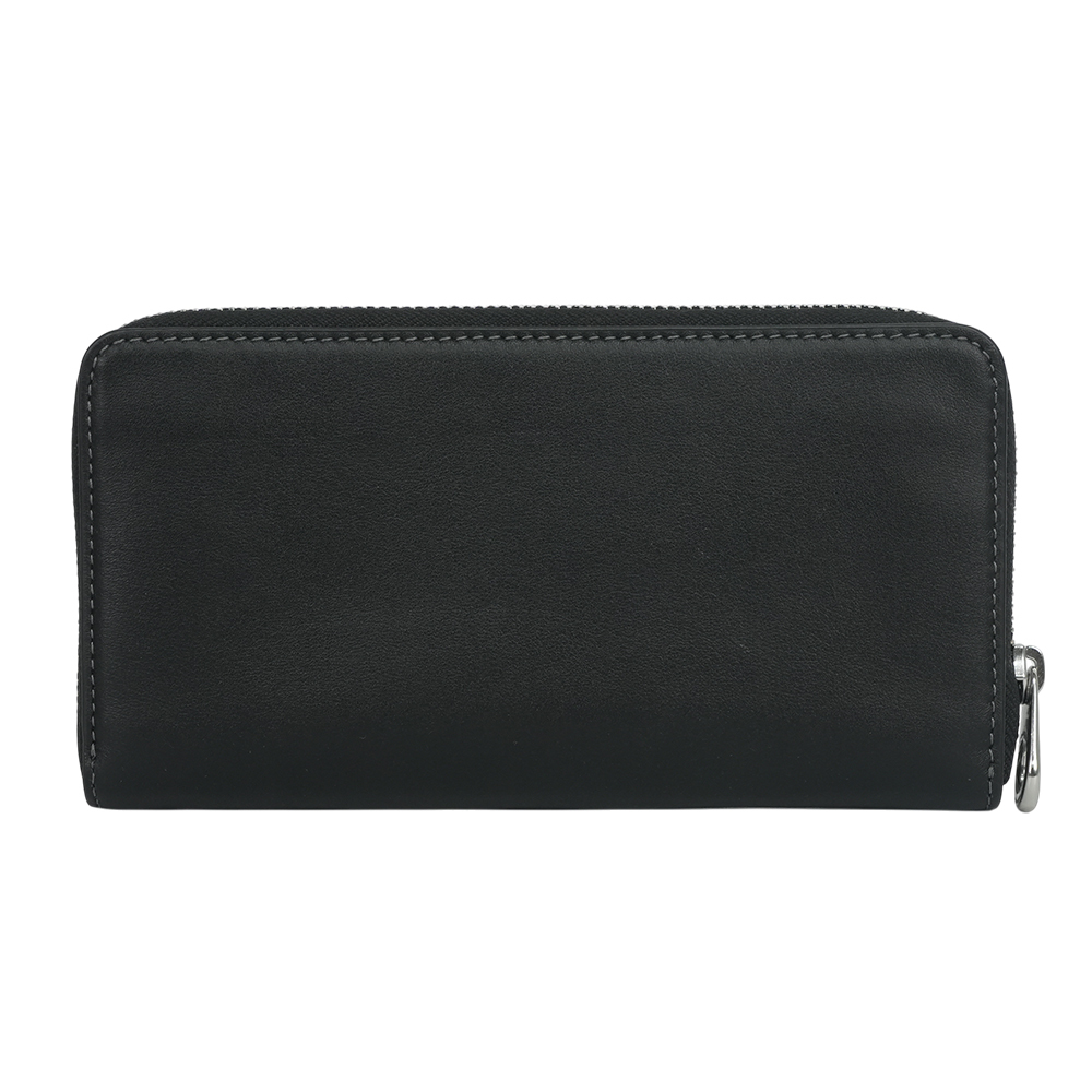 【COACH】銀字馬車Logo 小牛皮附可拆提把長夾(黑色) CR623 SVBK