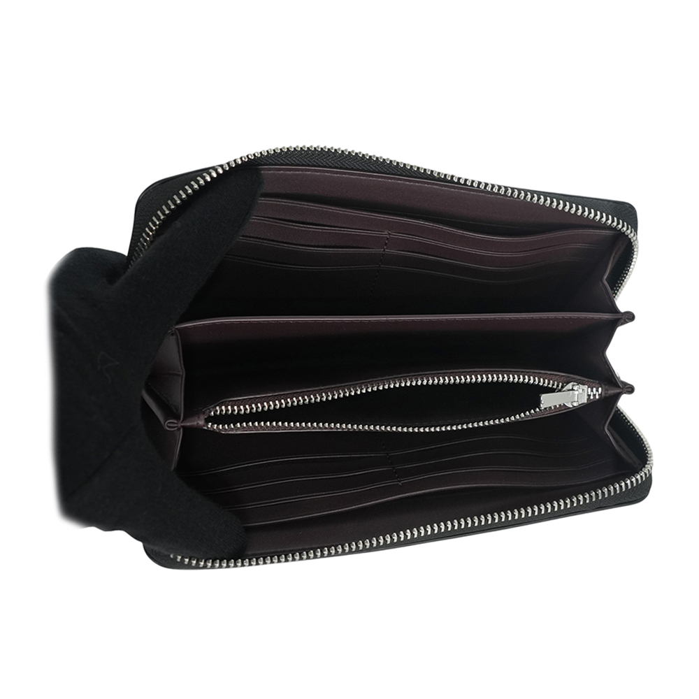 【COACH】銀字馬車Logo 小牛皮附可拆提把長夾(黑色) CR623 SVBK