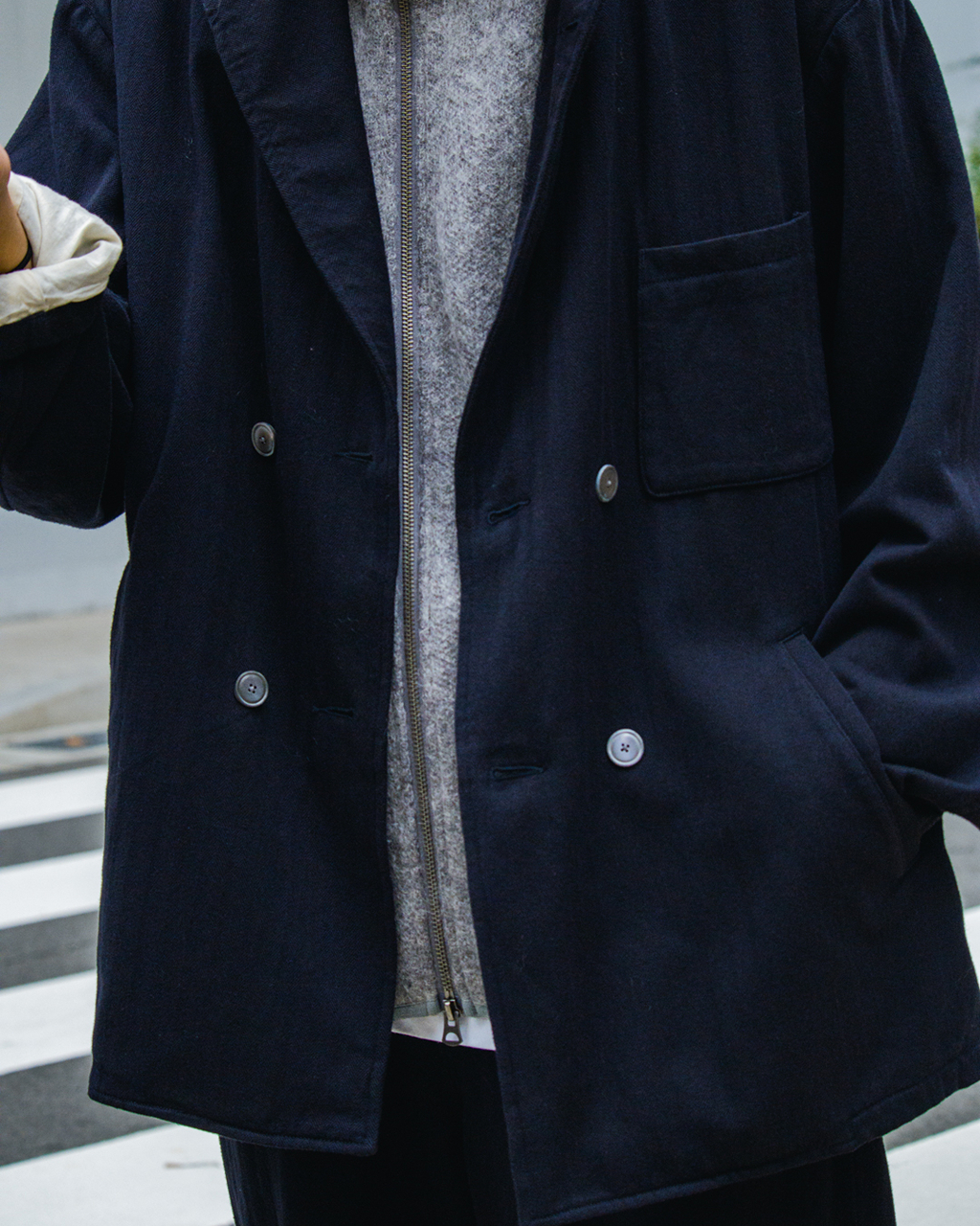 NANAMICA 2024 A/W COTTON WOOL NEWPORT JACKET - DEEP SEA PRE ORDER ITEM (預訂中)