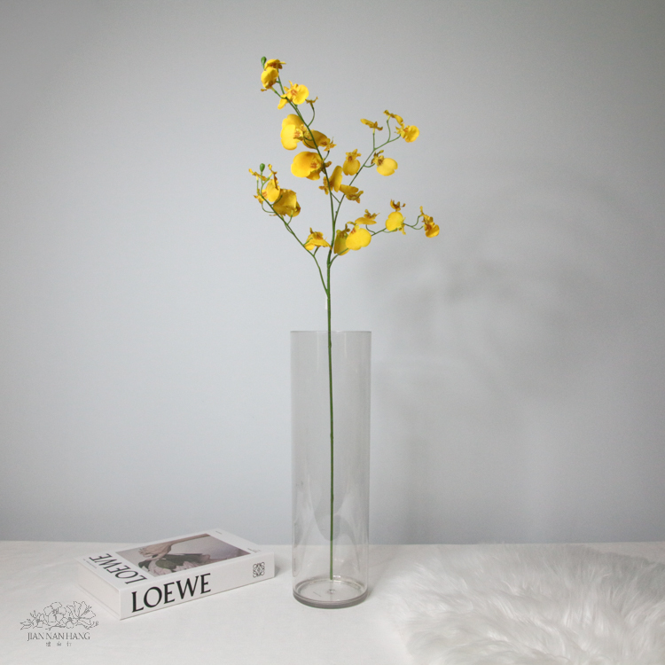 人造花 單支孔雀跳舞蘭 黃