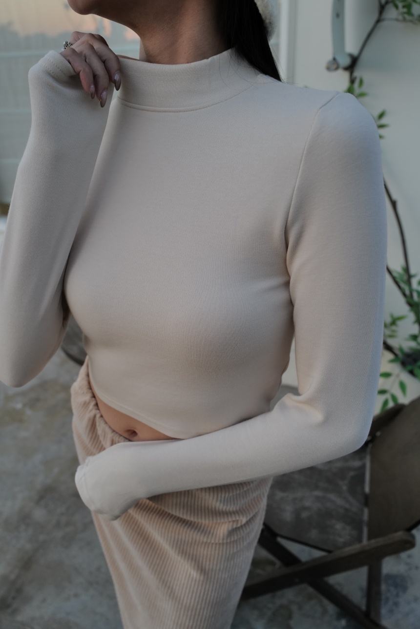 立領磨毛百搭打底衣*5色