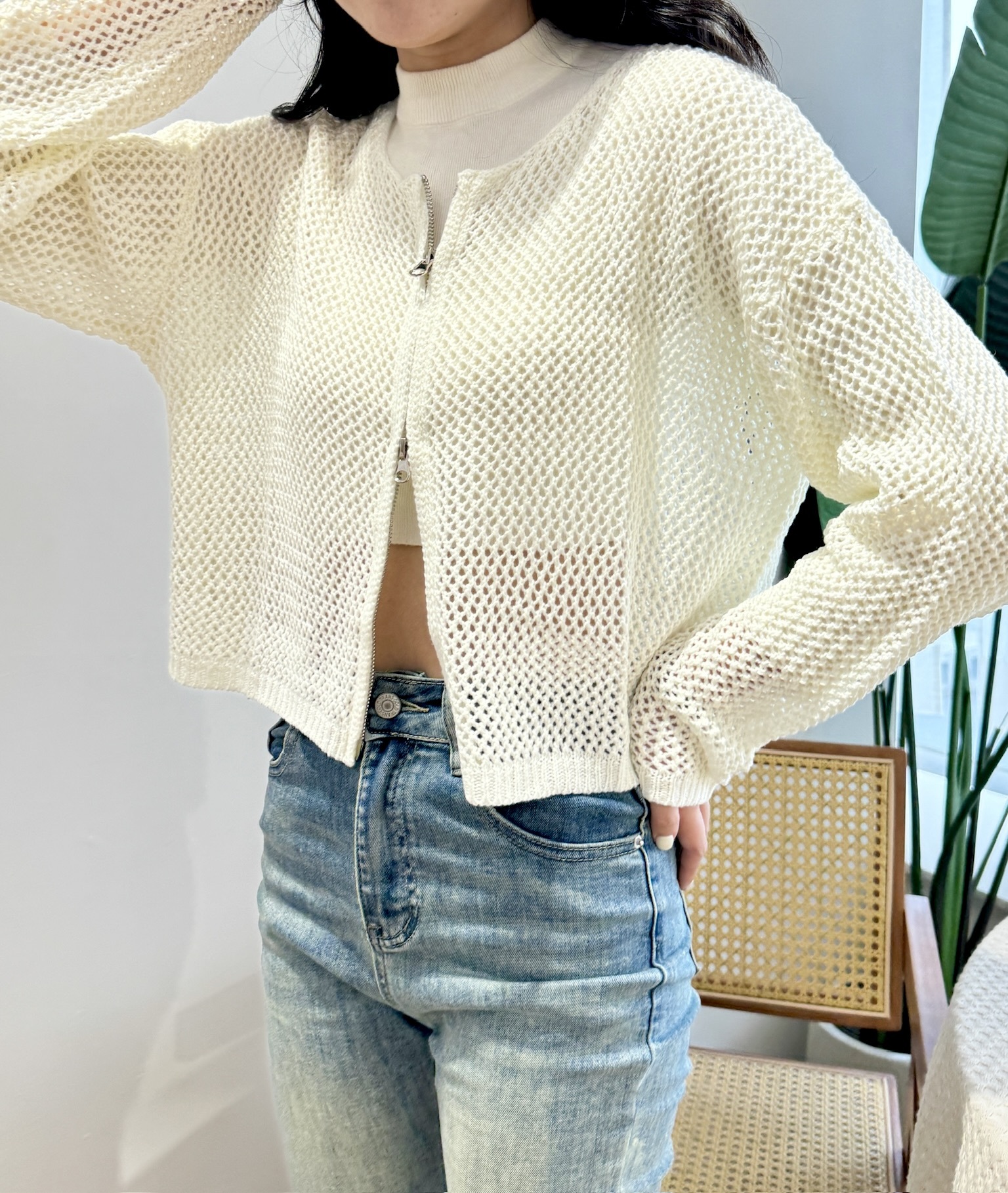 入秋日記洞洞拉鍊外套