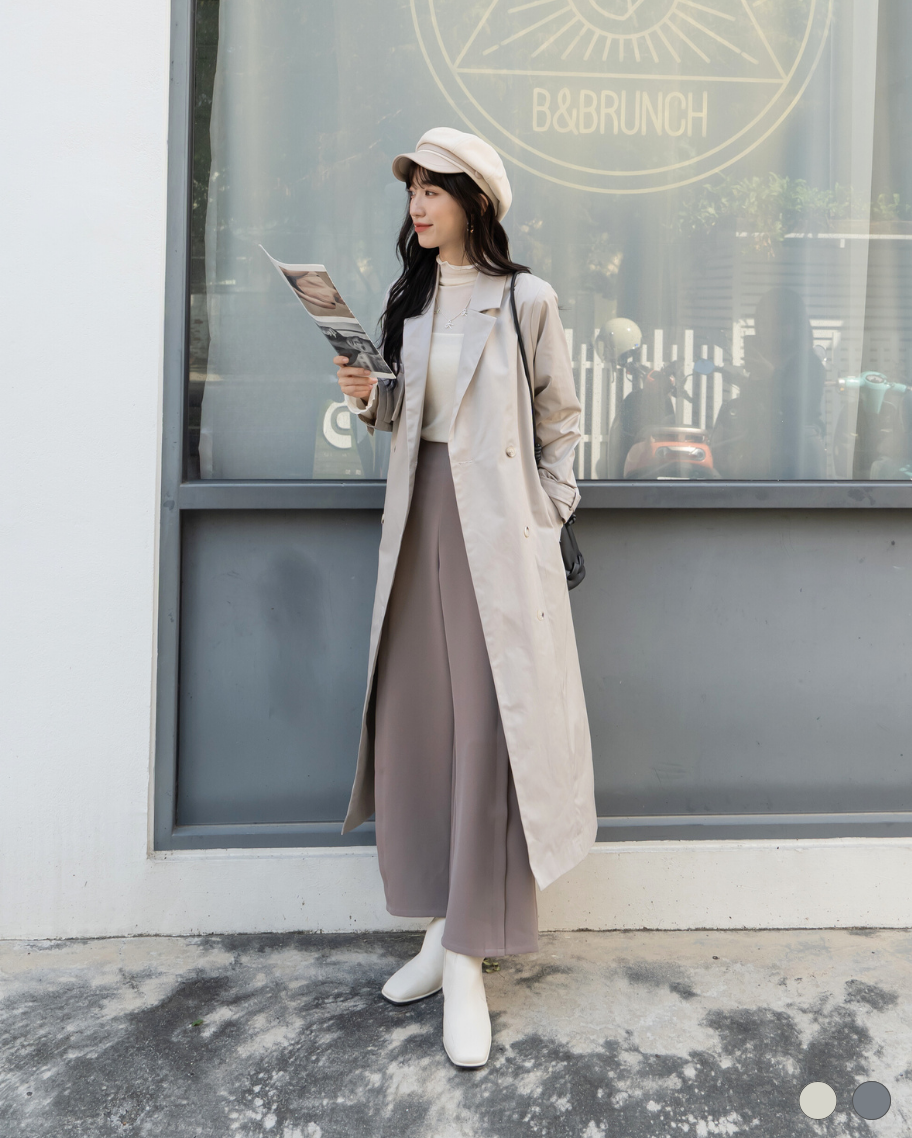 率性雙排釦風衣外套