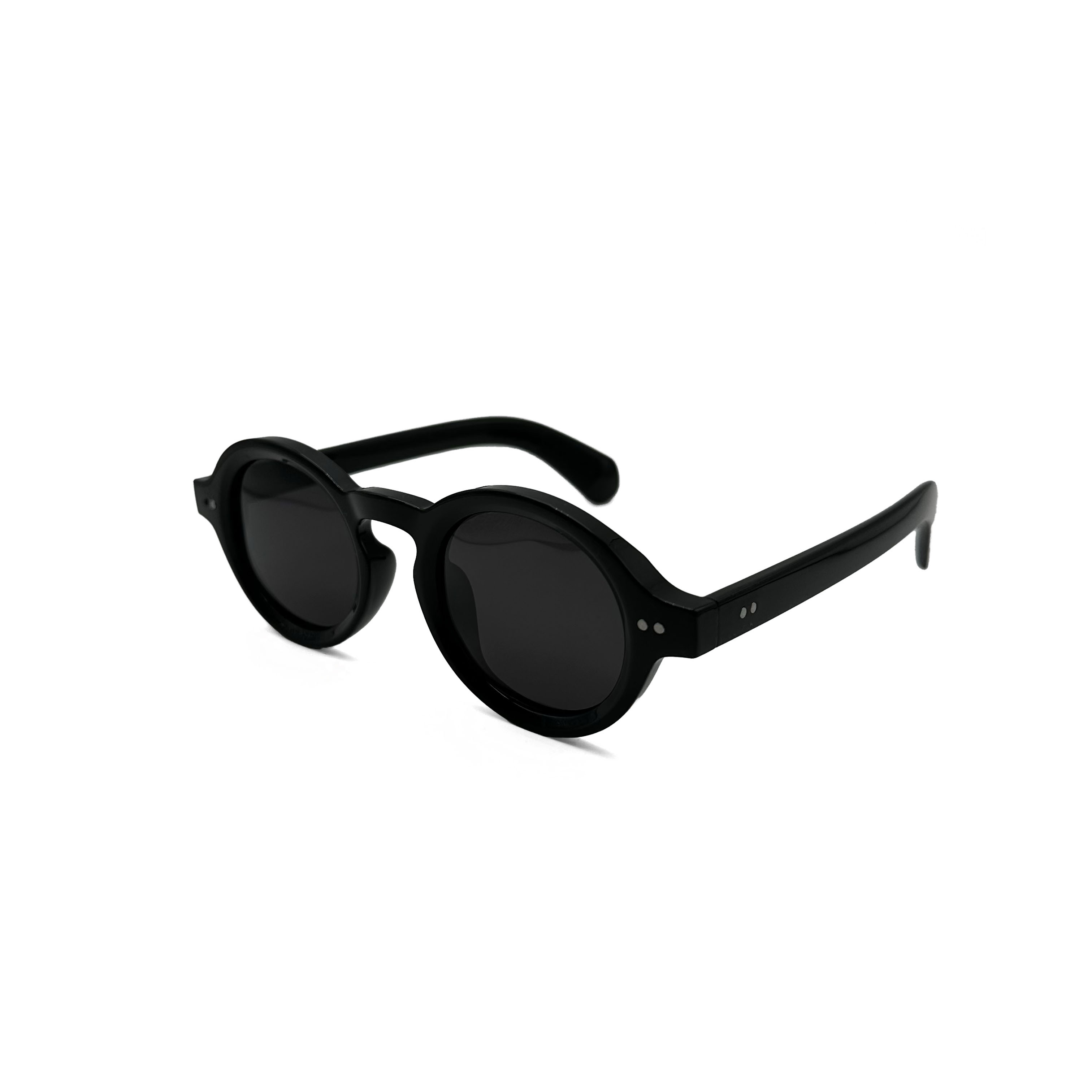 CHILL 圓型厚邊粗框墨鏡-黑