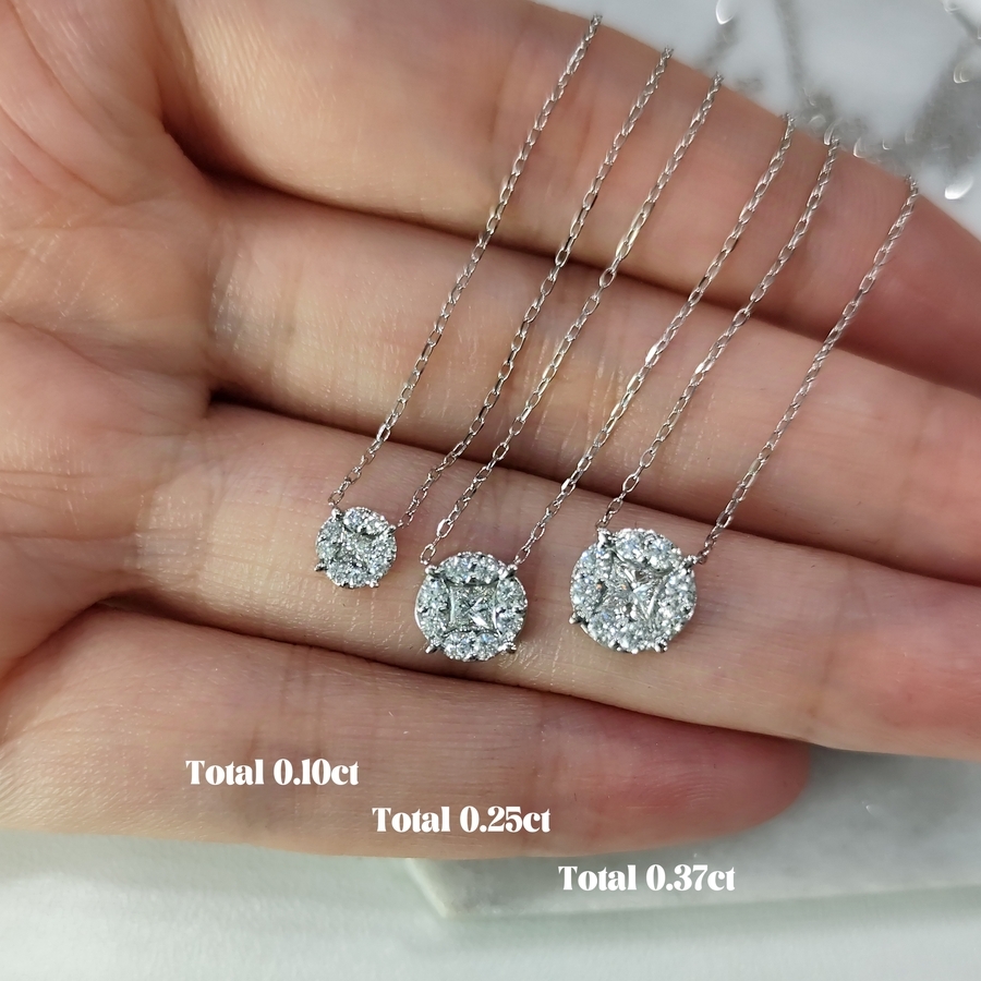 18K金拼款鑽石頸鏈