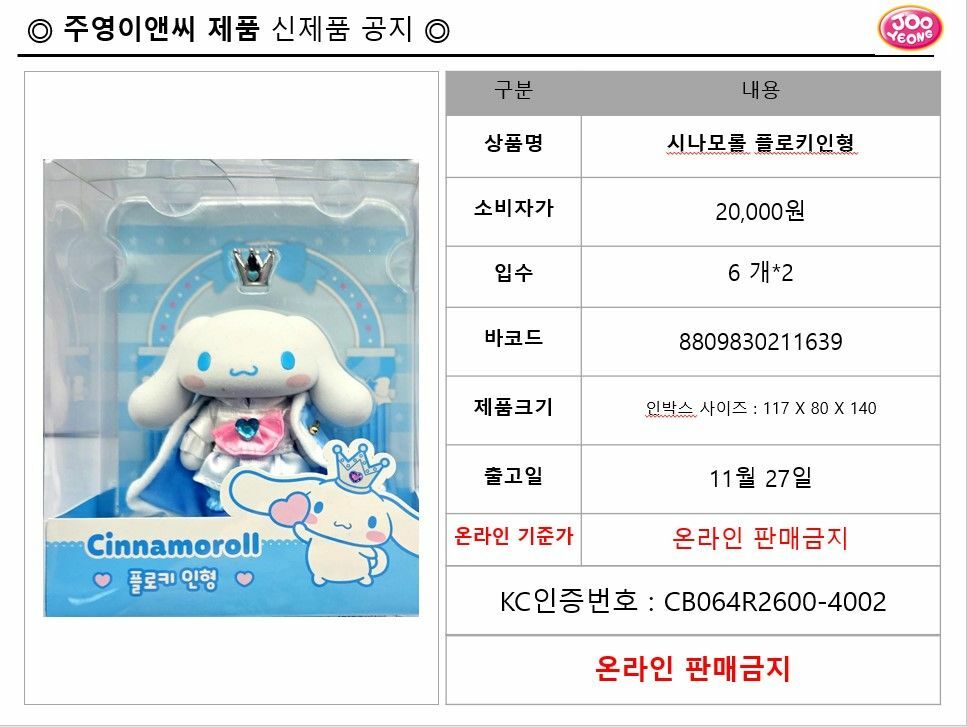 韓國Sanrio 2024最新款公仔