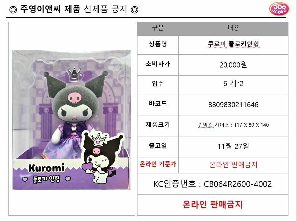 韓國Sanrio 2024最新款公仔