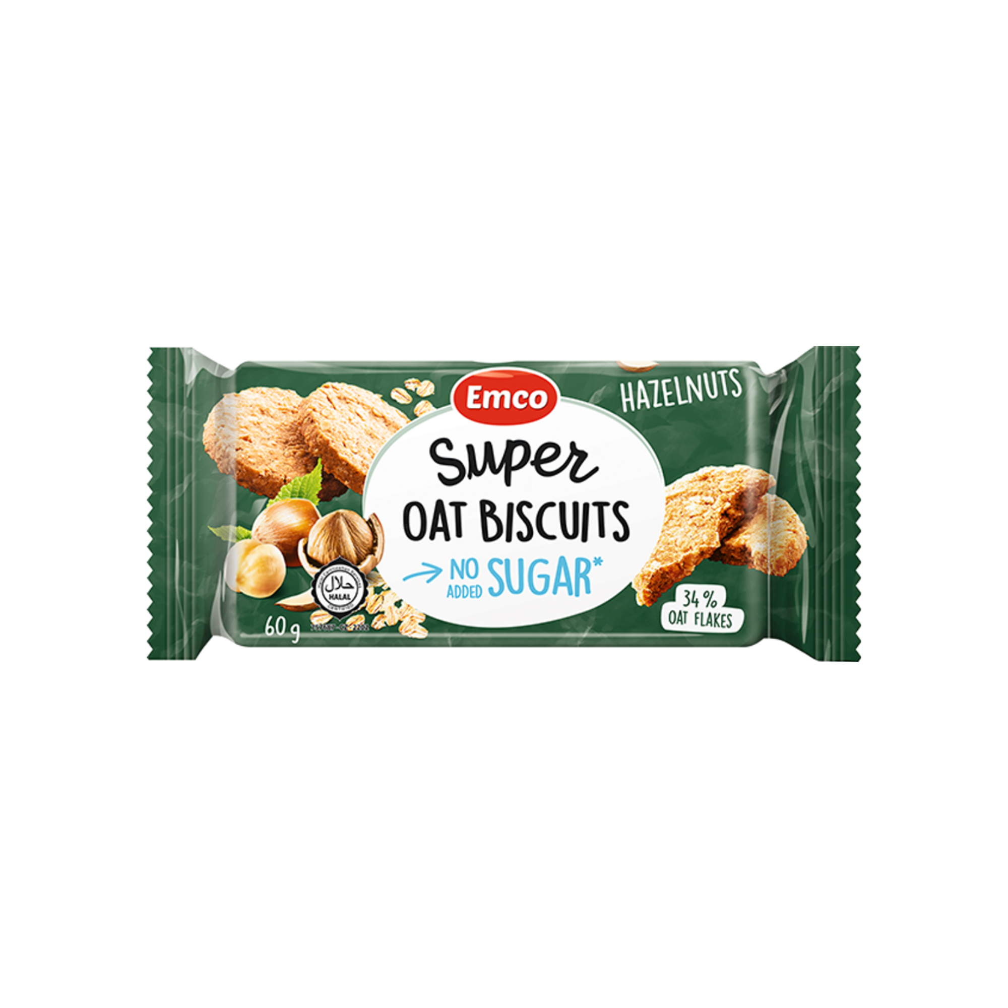 Emco - 高纖無加糖榛子燕麥餅（60G）（57525）