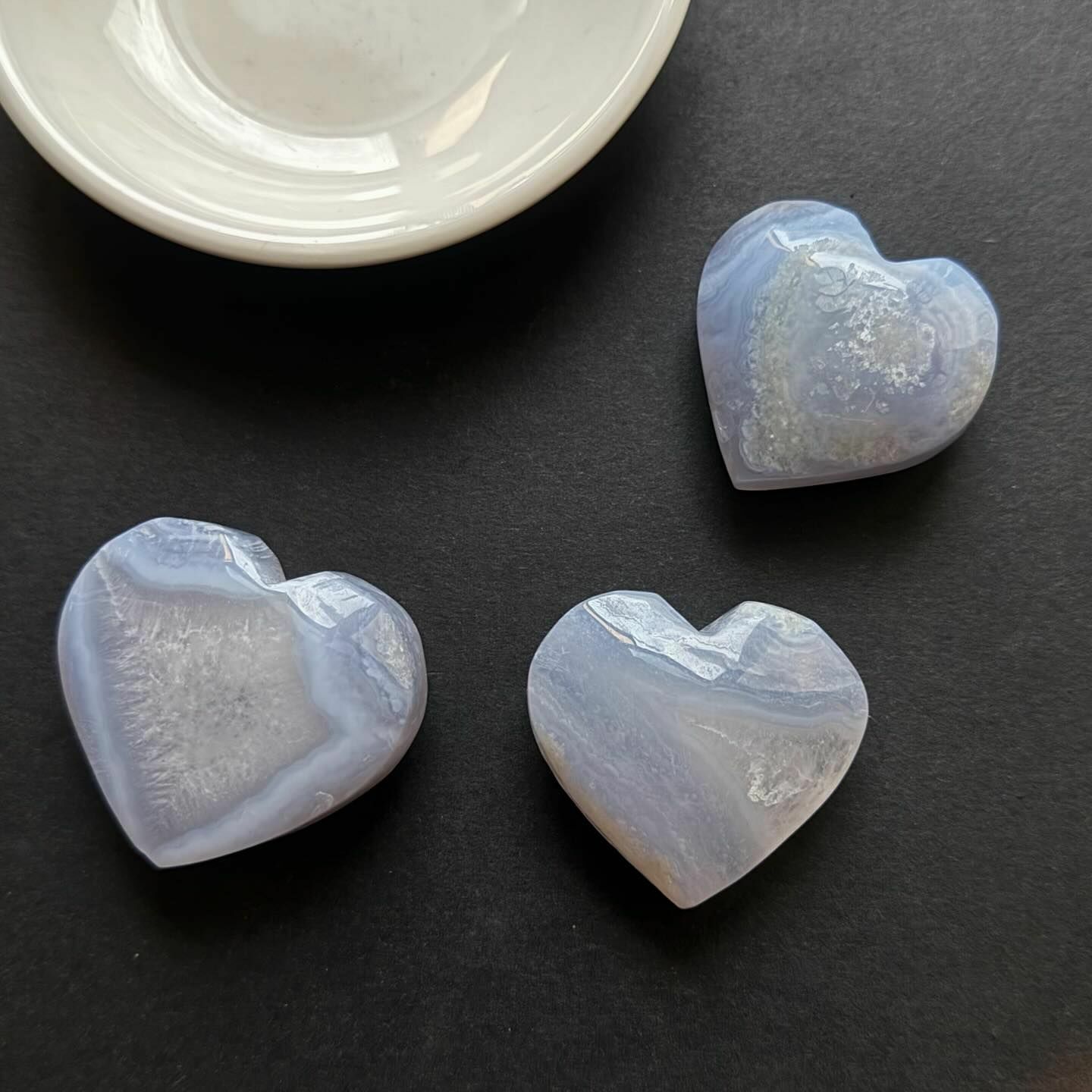 [原石] 藍紋瑪瑙石英 愛心