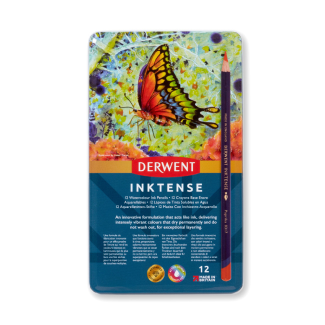 【DERWENT 德爾文】 INKTENSE 水墨色鉛12色-鐵盒裝 DW0700928