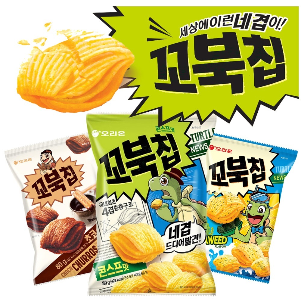 韓國 好麗友 烏龜 餅乾 80g 海苔 巧克力