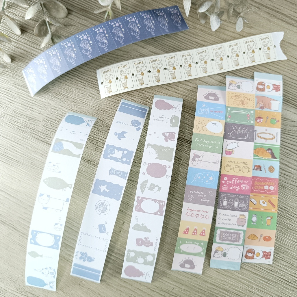 sho 小确幸．標籤機貼紙膠帶捲 2024冬季新款7捲 <整捲/(分裝100張)>