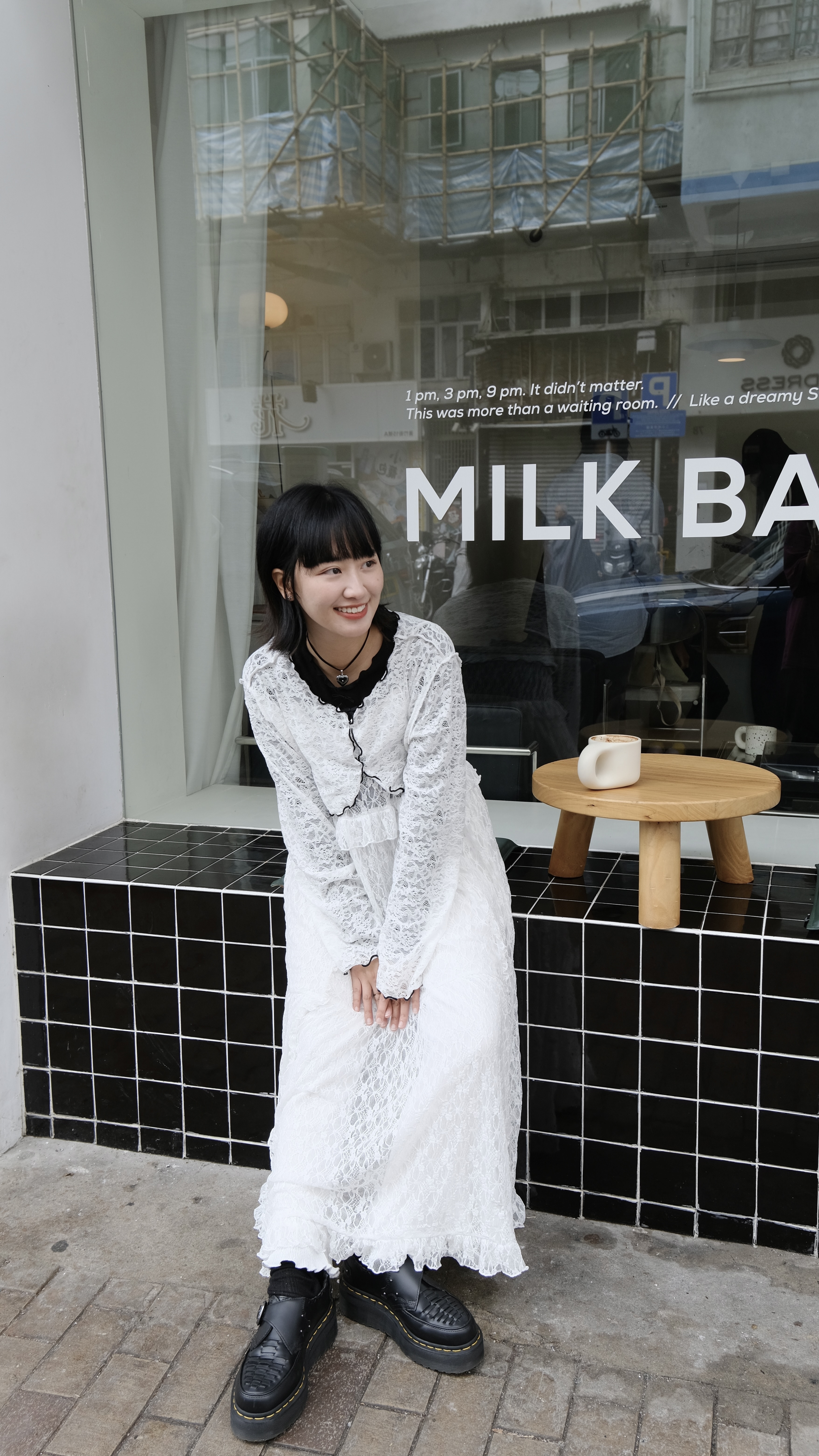 撞色邊lace短外罩