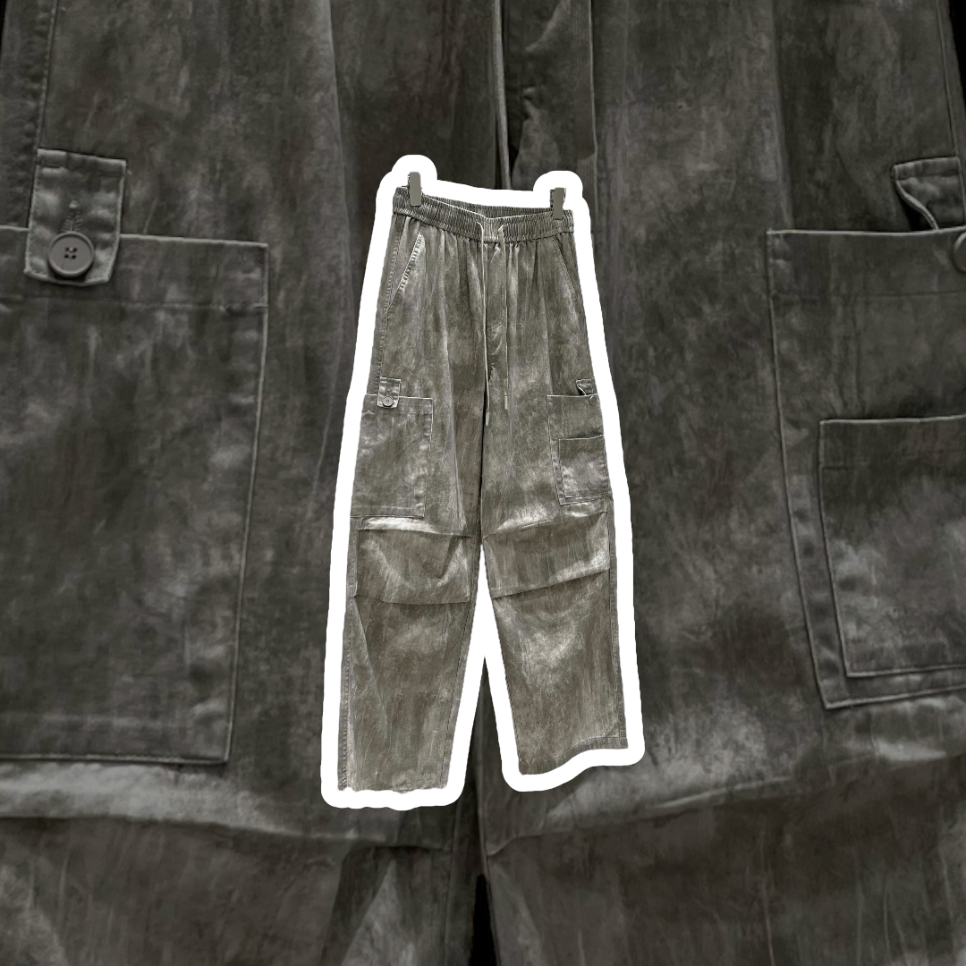 復古紮染工裝褲