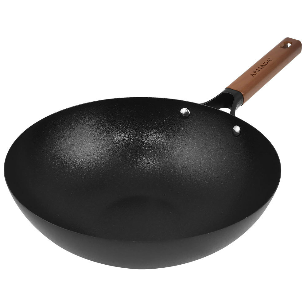 【均岱鍋具】ARMADA 花崗極鐵炒鍋 30cm + 耐熱玻璃長方型烤盤 23*15cm