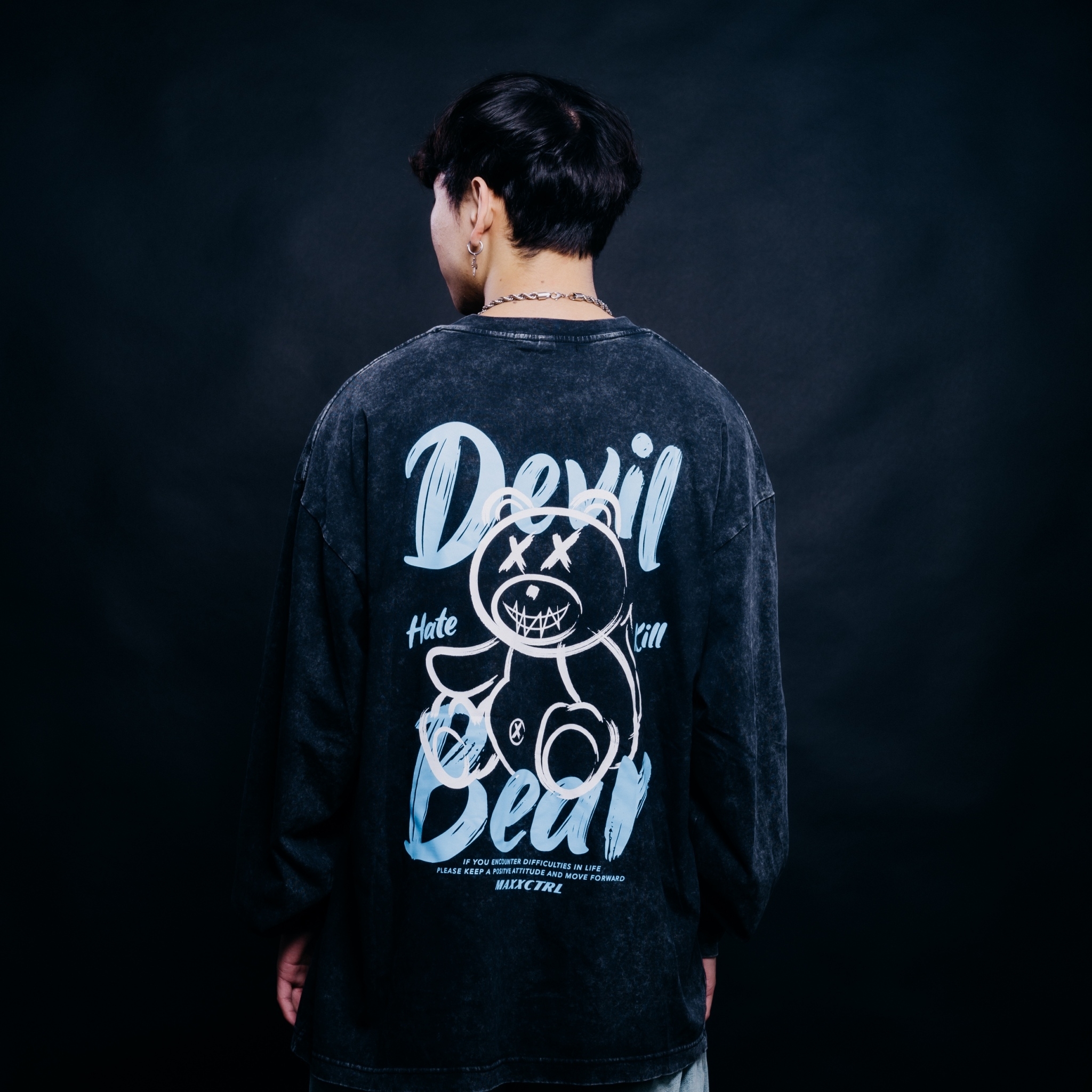 MAXXC 惡魔小熊水洗長袖T