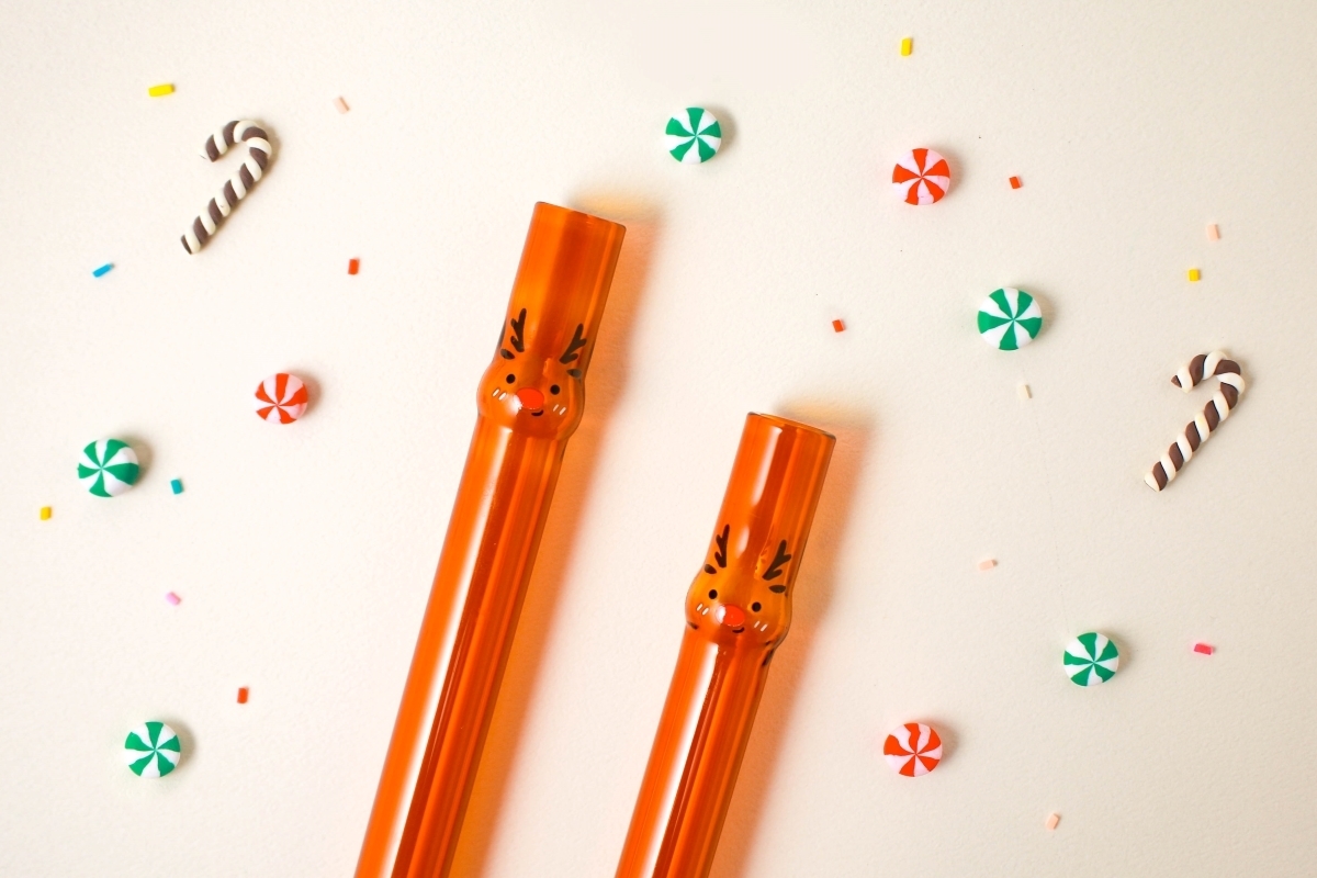 好玻聖誕麋鹿造型玻璃吸管環保吸管