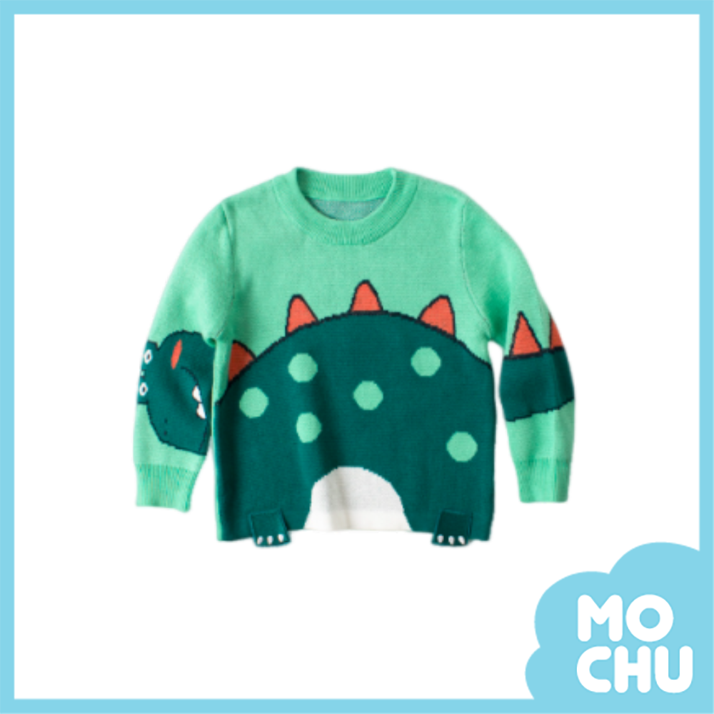 長條胖恐龍針織長袖上衣