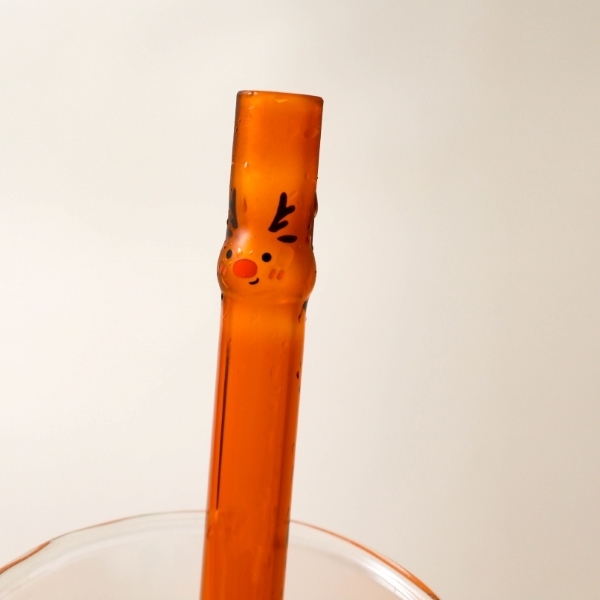 好玻聖誕麋鹿造型玻璃吸管環保吸管