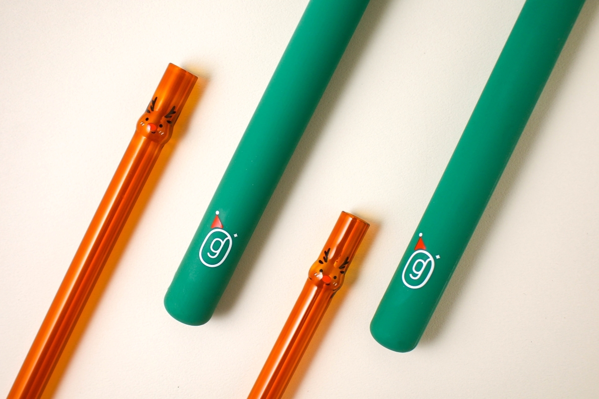 好玻聖誕麋鹿造型玻璃吸管環保吸管