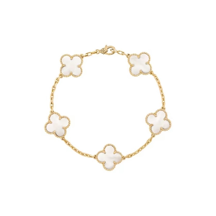 [8色] VAN CLEEF & ARPELS VCA Vintage Alhambra 手鏈 5枚四葉幸運圖騰18K金