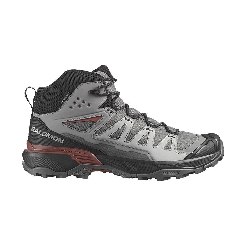 【SALOMON】男 X ULTRA 360 Goretex 中筒登山鞋 藍灰/黑/焦褐紅 / L47447800