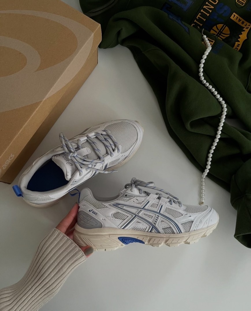 ASICS Nunobki 雲朵灰白 藍色 拼接 奶油底 復古 慢跑鞋 老爹鞋 1203A536-100