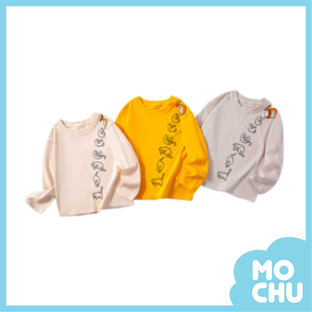 翻滾貓咪長袖上衣(三色)