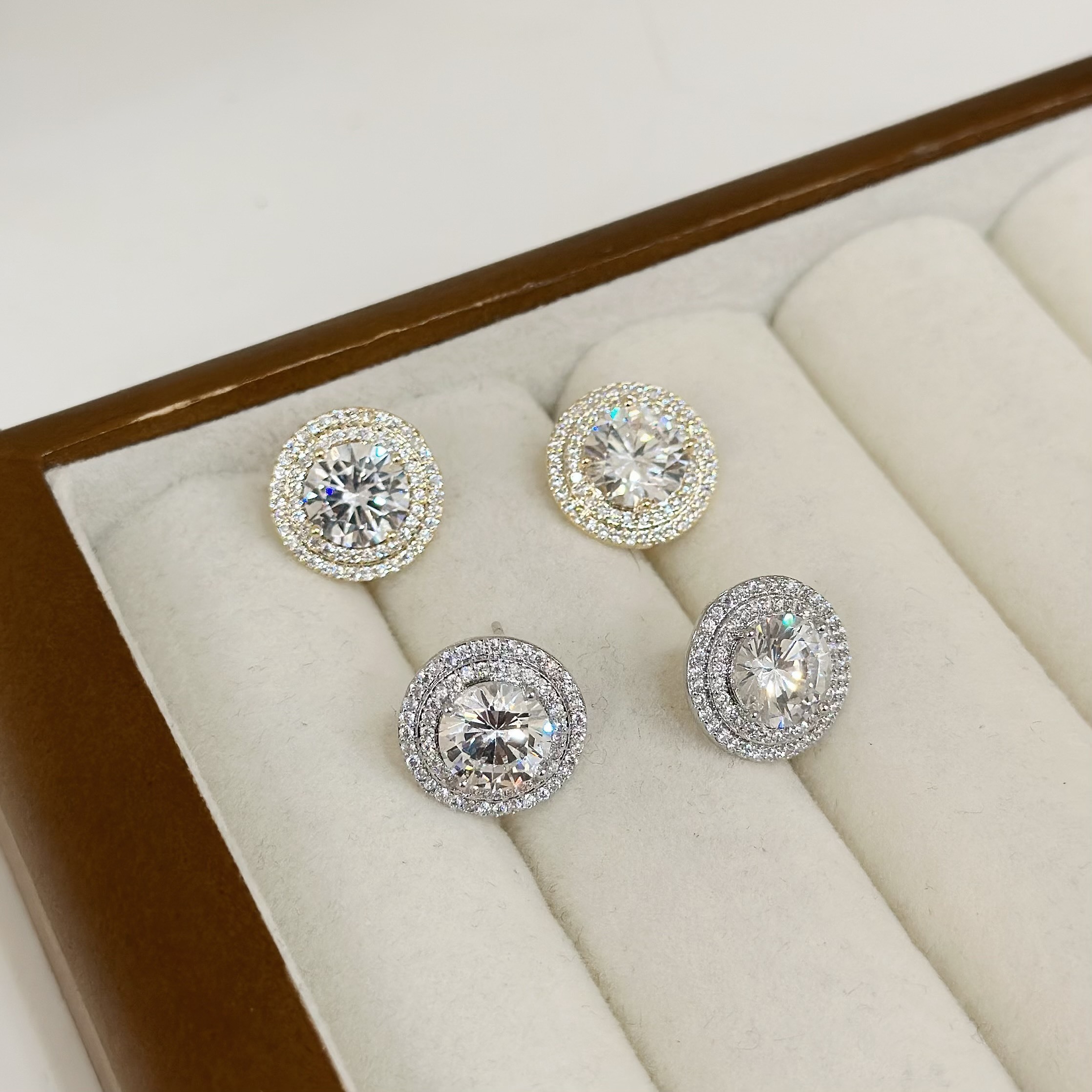 R105雙排鑽邊圓形耳針