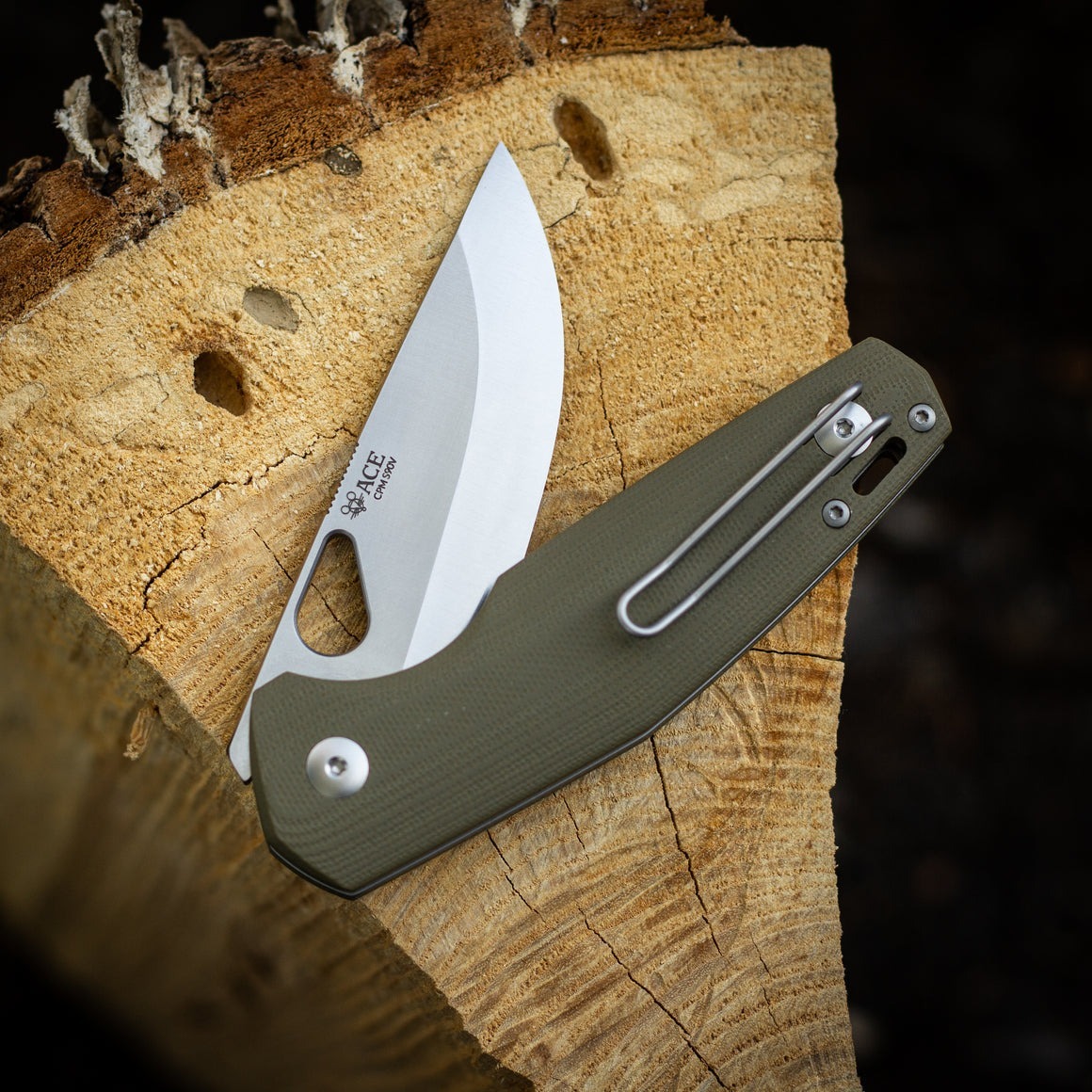 GiantMouse Knives  ACE Nimbus V3 折刀- Green G10 Scandi