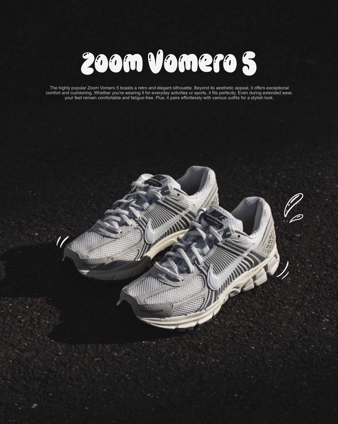 #代購 NIKE ZOOM VOMERO 5 奶油底 復古 運動鞋 情侶鞋 HF0731-007 灰白