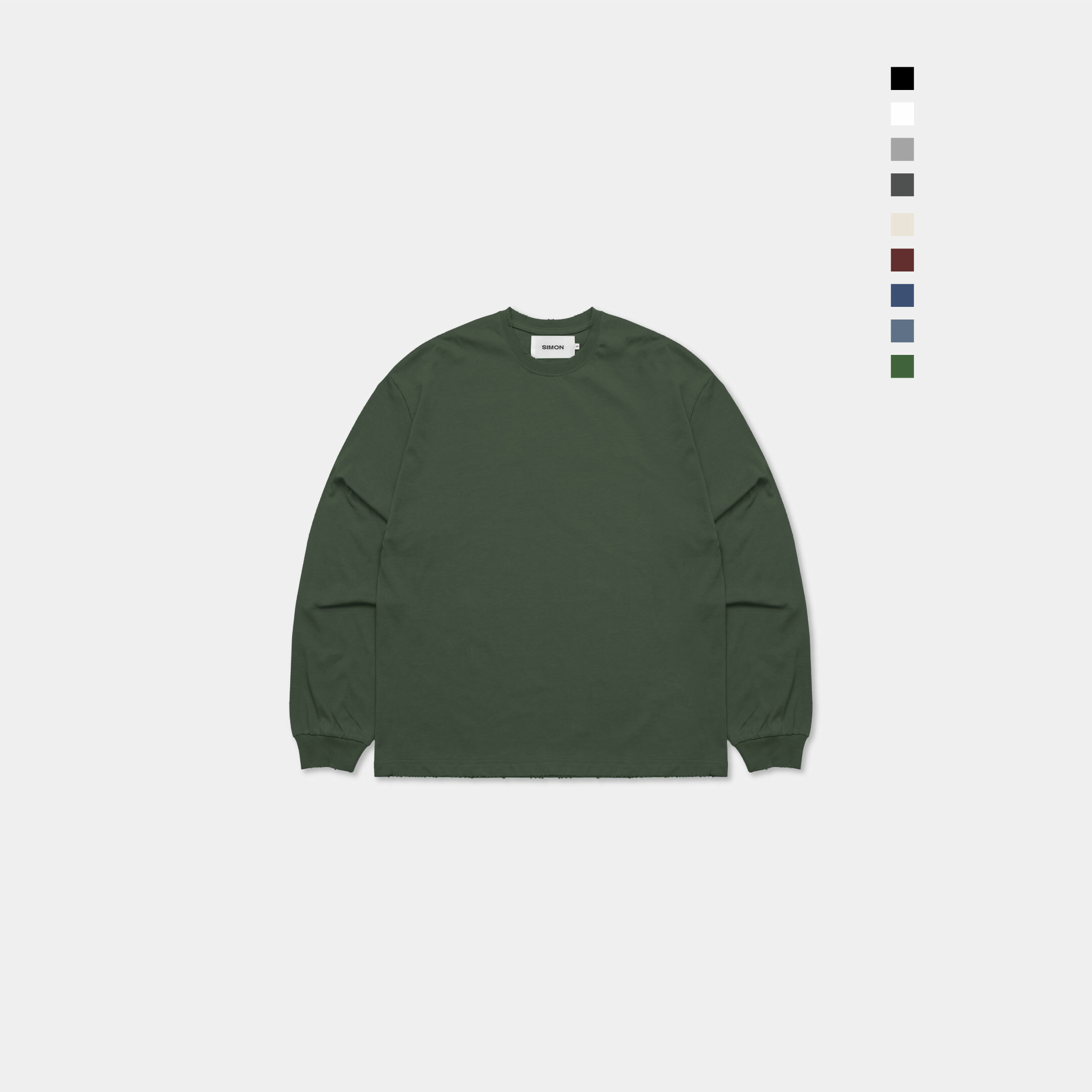 SIMON MADE TW-001 320G 重磅 側口袋 薄長袖 衛衣