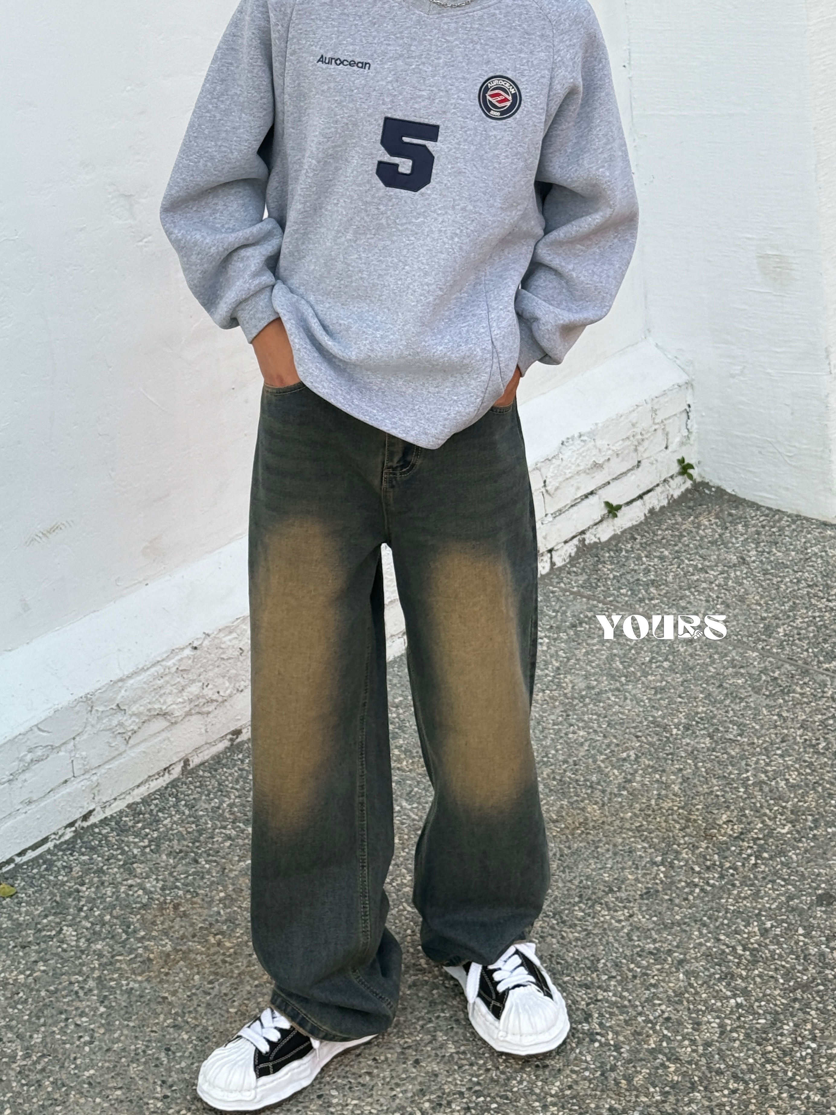 仿舊刷色牛仔褲