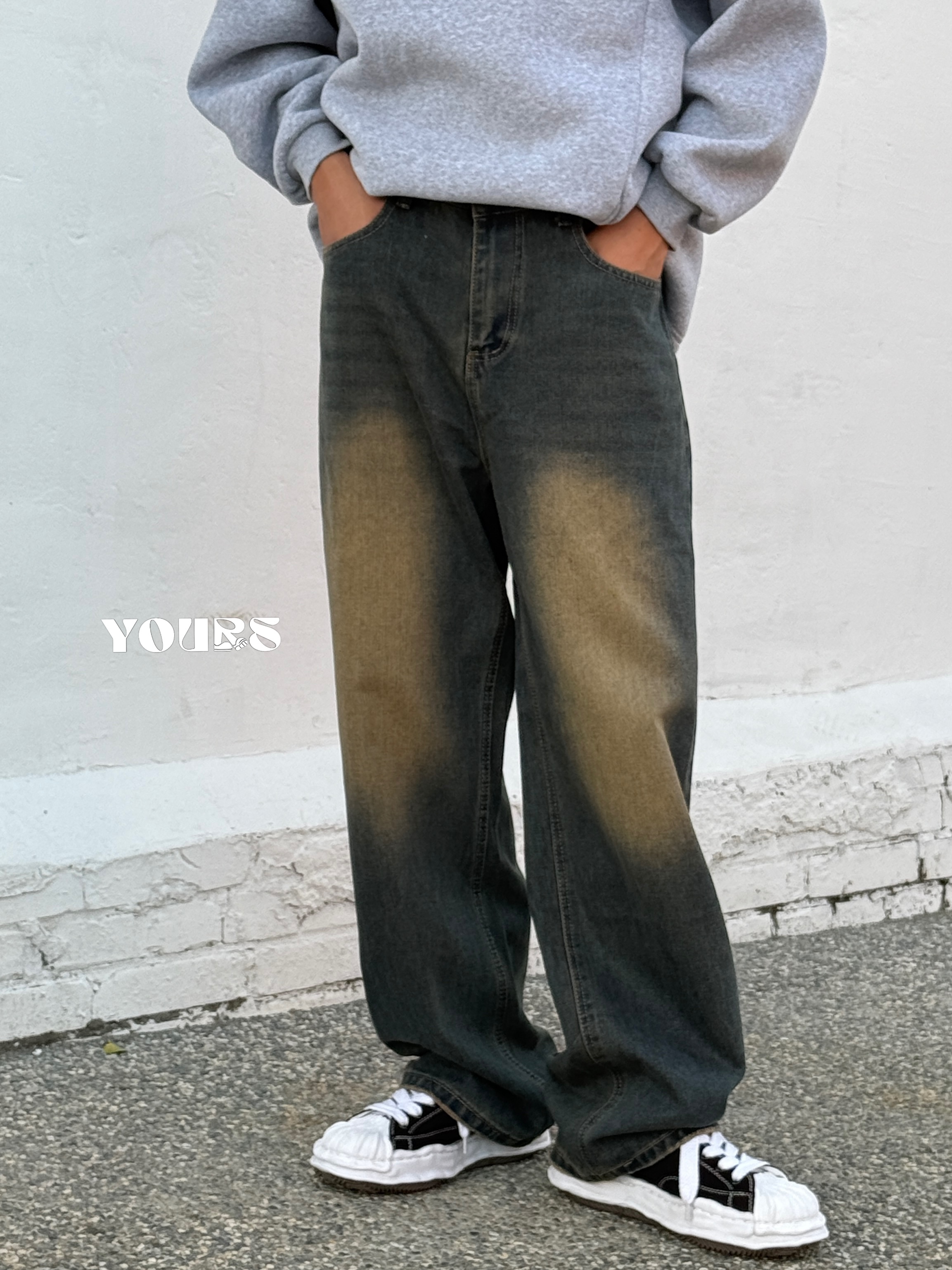 仿舊刷色牛仔褲