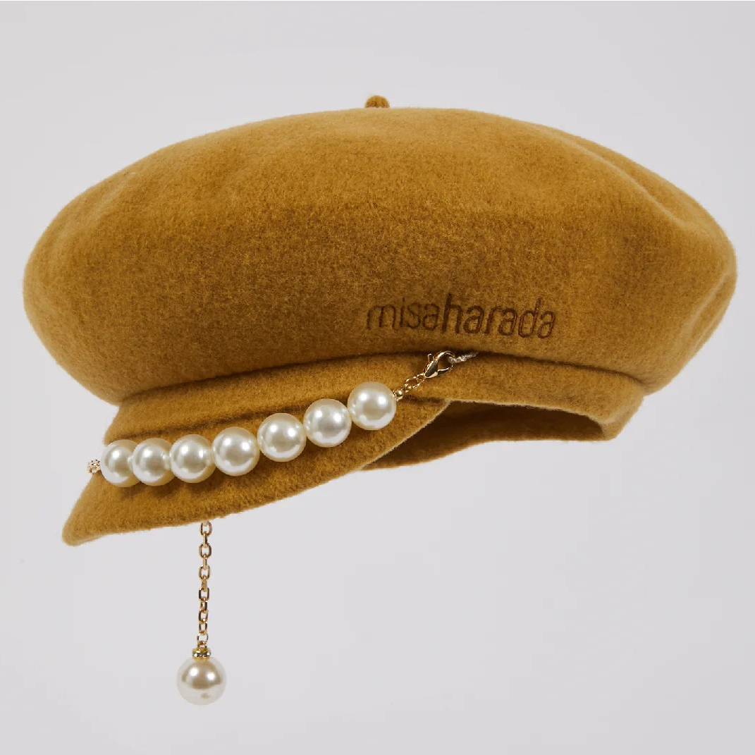 1MH1129-005 MISA HARADA Billie Casquette Mustard Wool #AW72394-WK023 (P-EU-E)