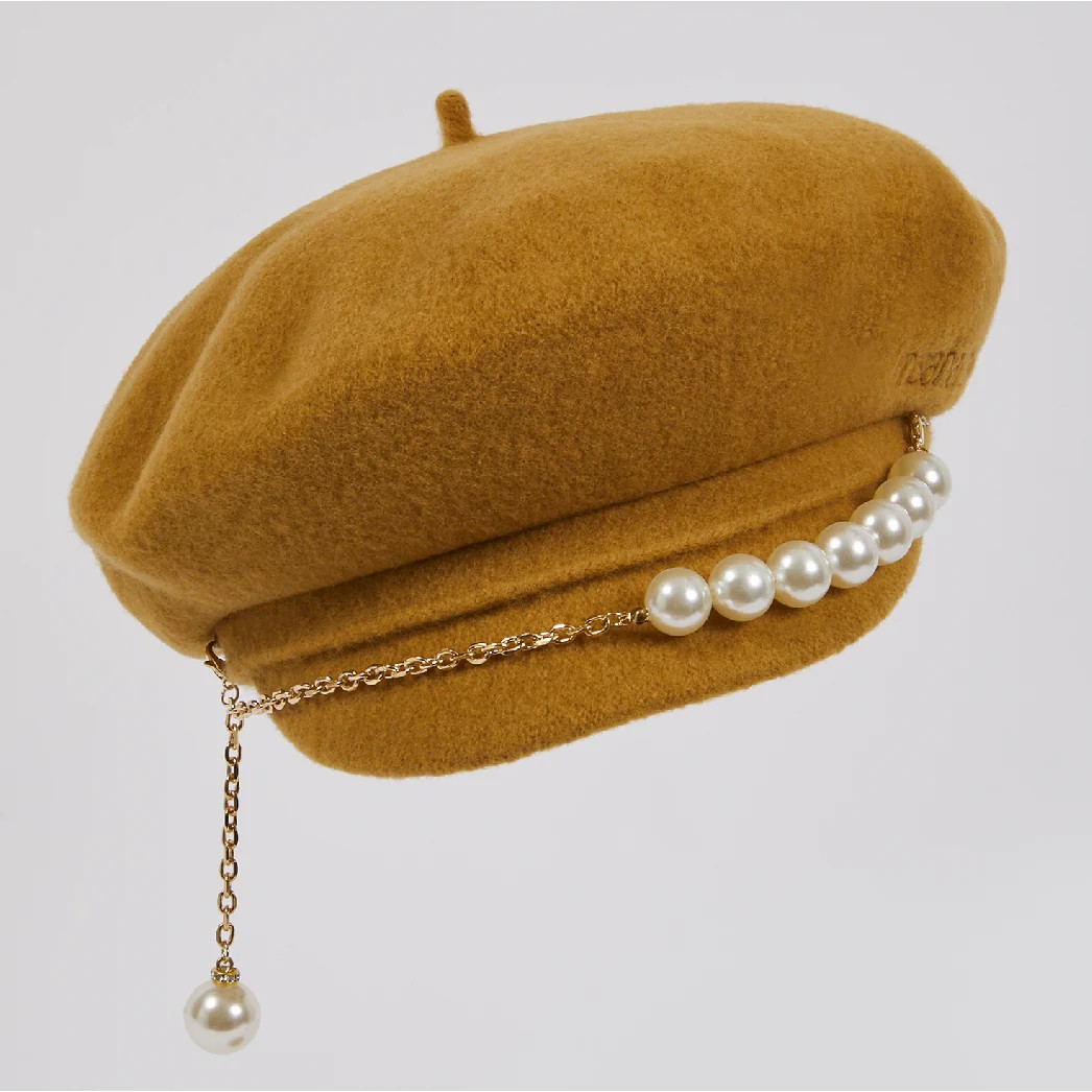 1MH1129-005 MISA HARADA Billie Casquette Mustard Wool #AW72394-WK023 (P-EU-E)