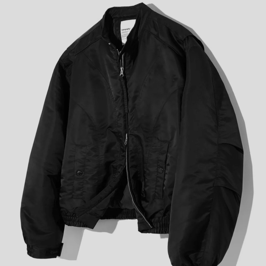 <黑五特價> CGP 圓形剪裁飛行夾克 黑色