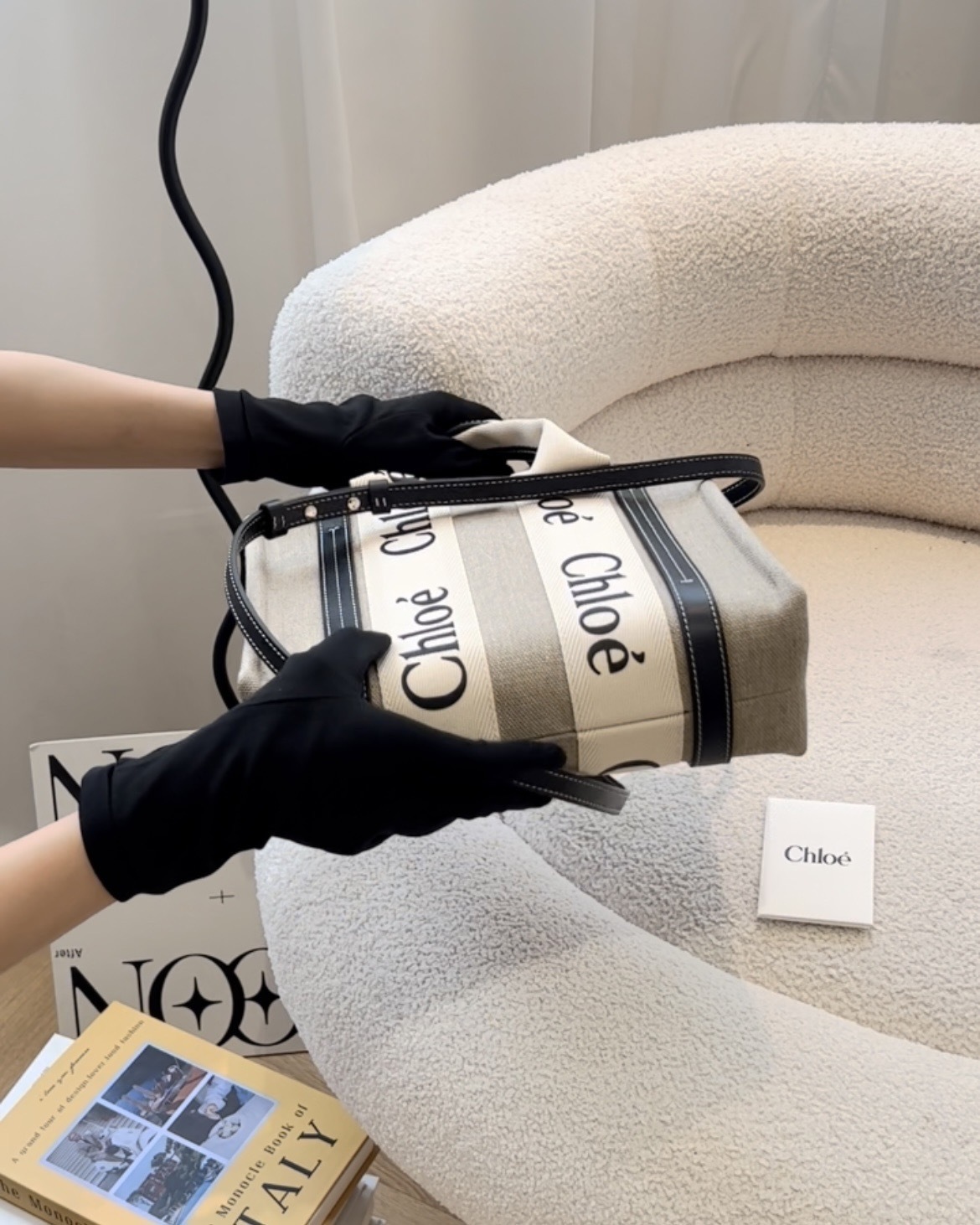 CHLOE｜WOODY小號托特包 黑色