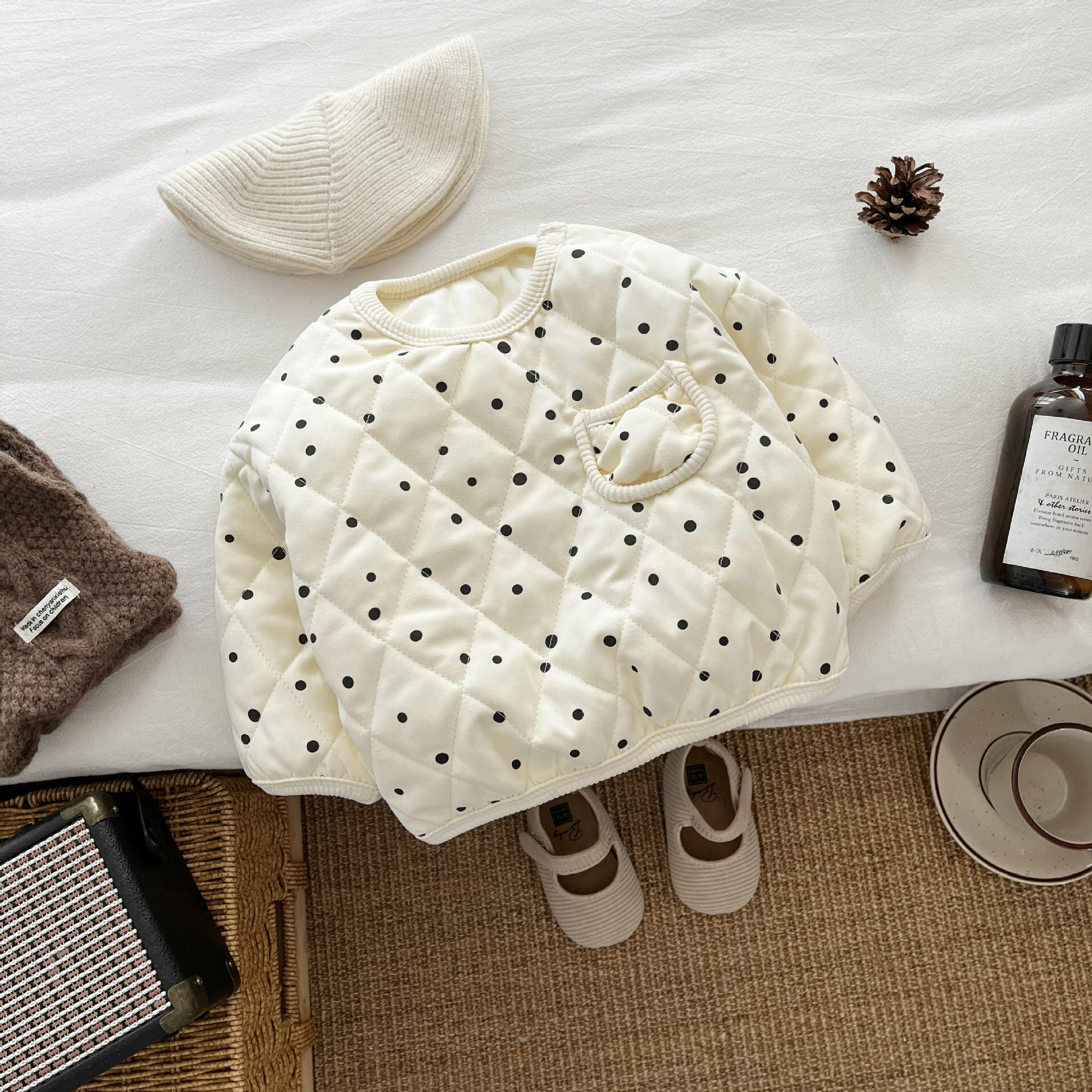 ins寶貝小圓點保暖棉衣