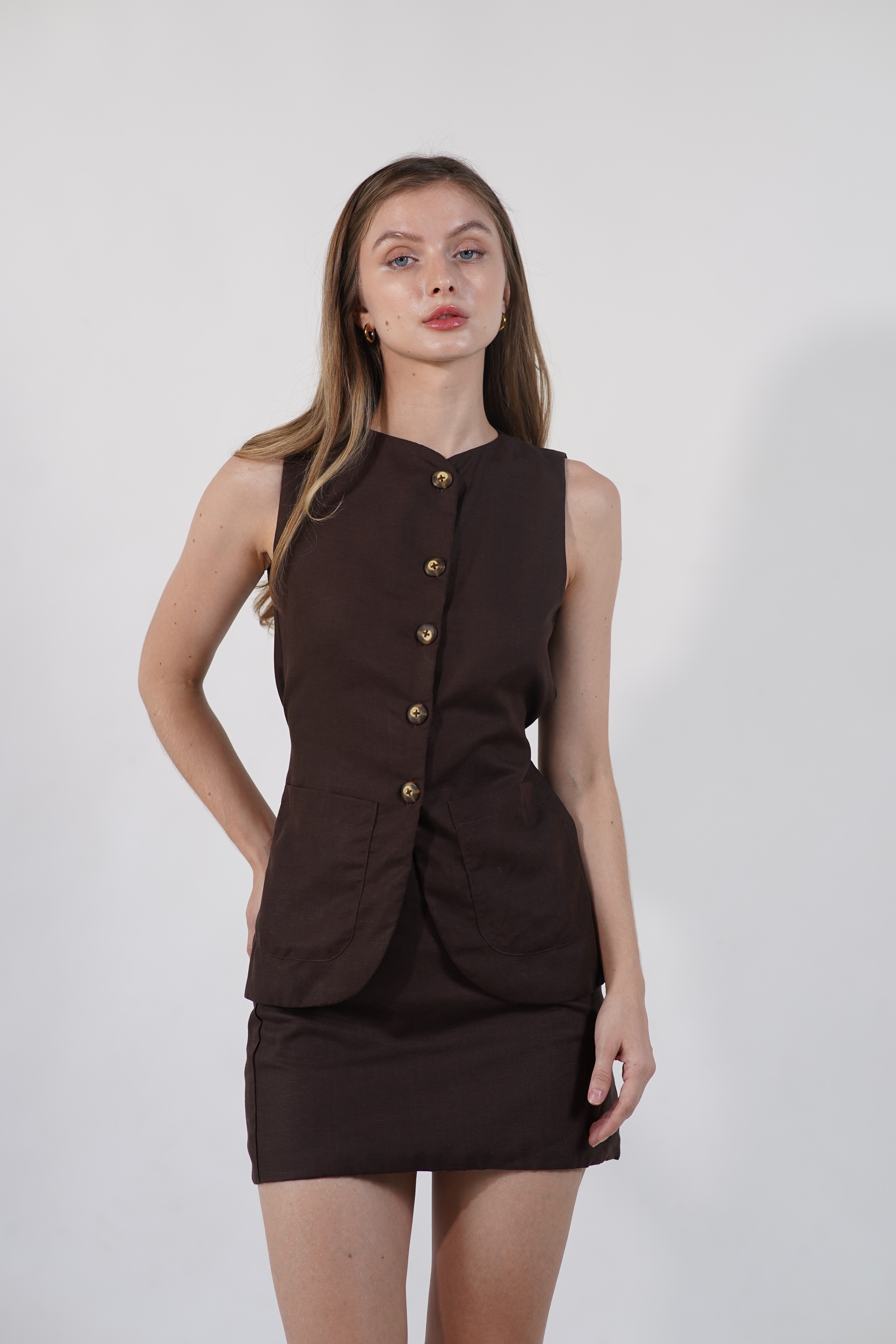 Charlie Linen Blend Set - Brown