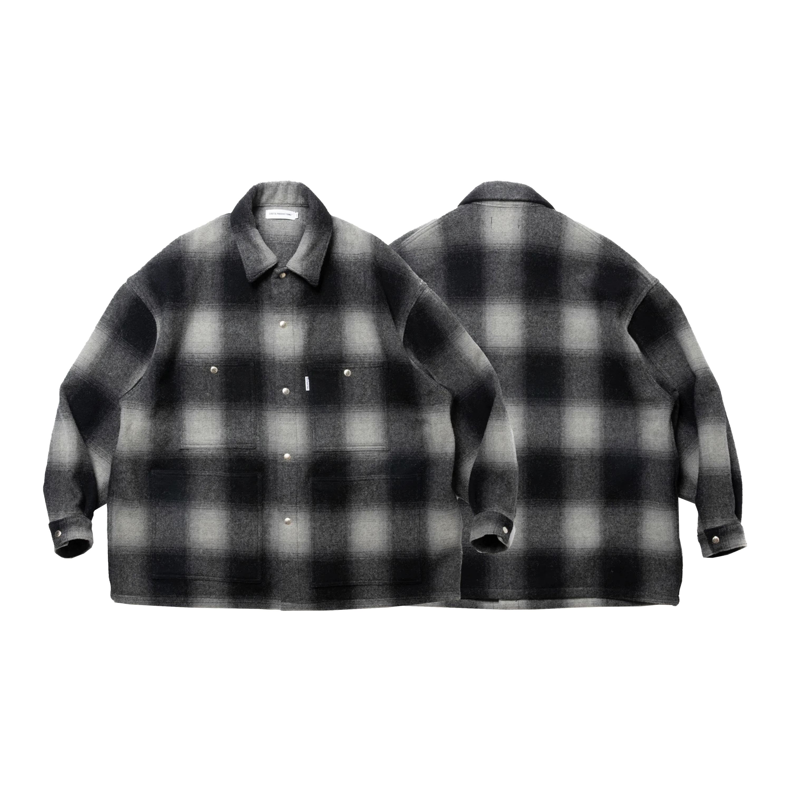 COOTIE PRODUCTIONS 24F/W OMBRE CHECK WOOL COVERALL