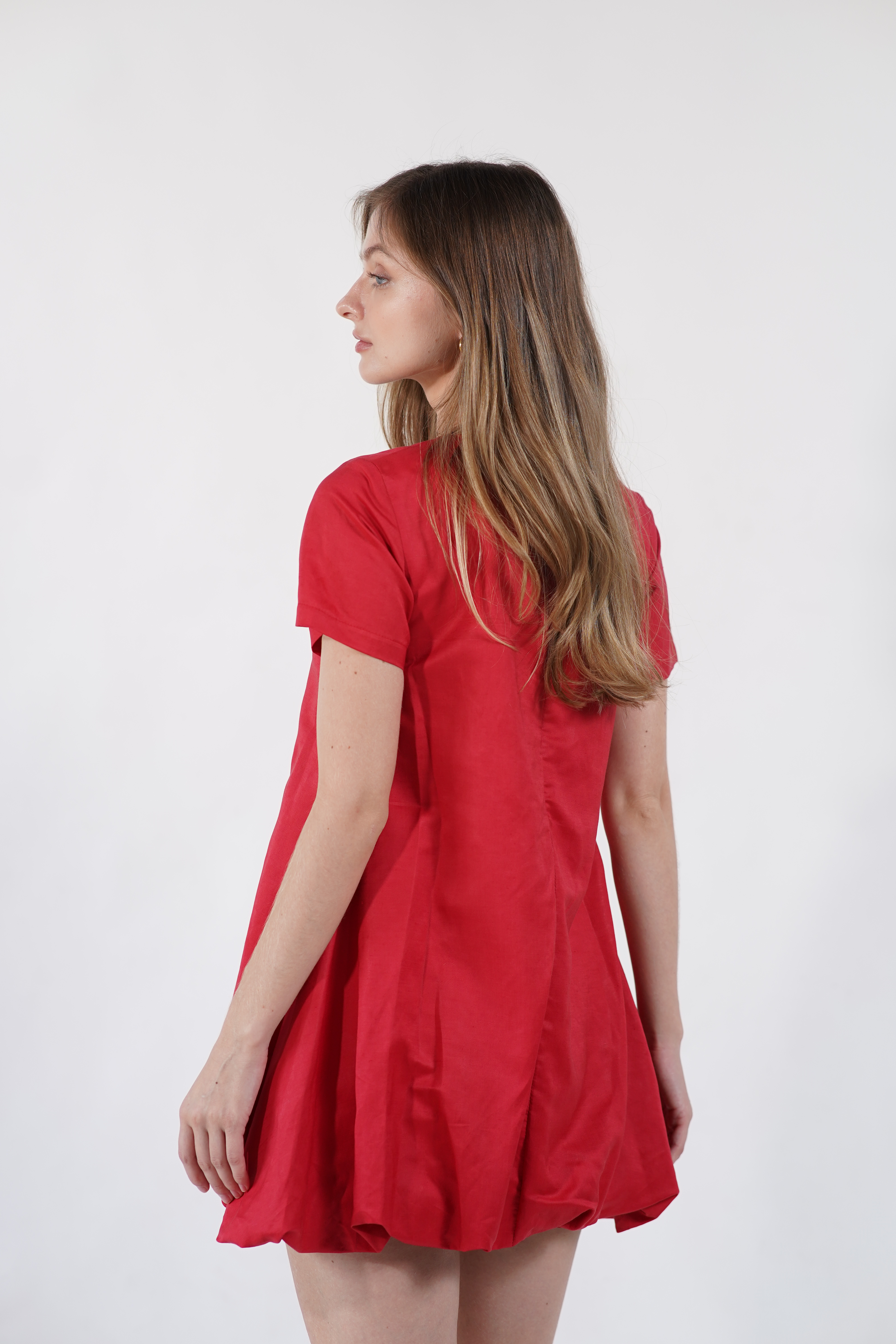Micah Linen Dress - Red