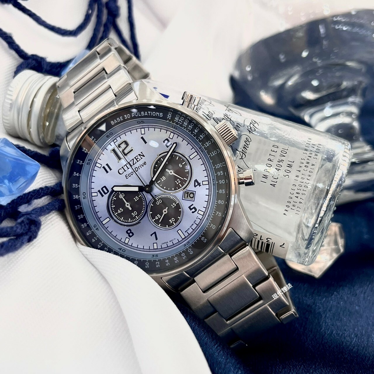 【CITIZEN 星辰】Chronograph系列 冰川藍三眼計時男錶 CA4500-83M 44mm現代鐘錶