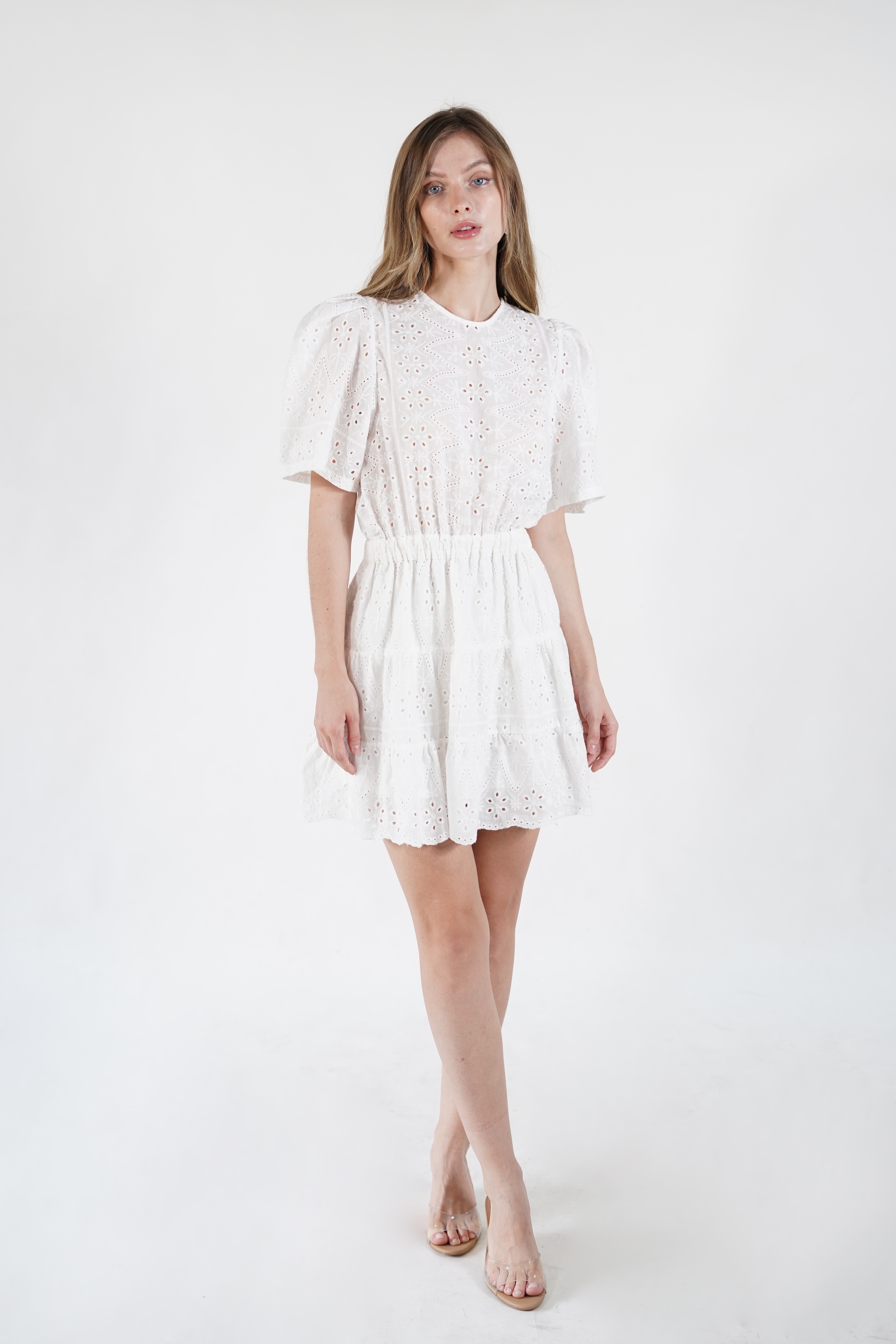 Adelaide Broderie Dress - White