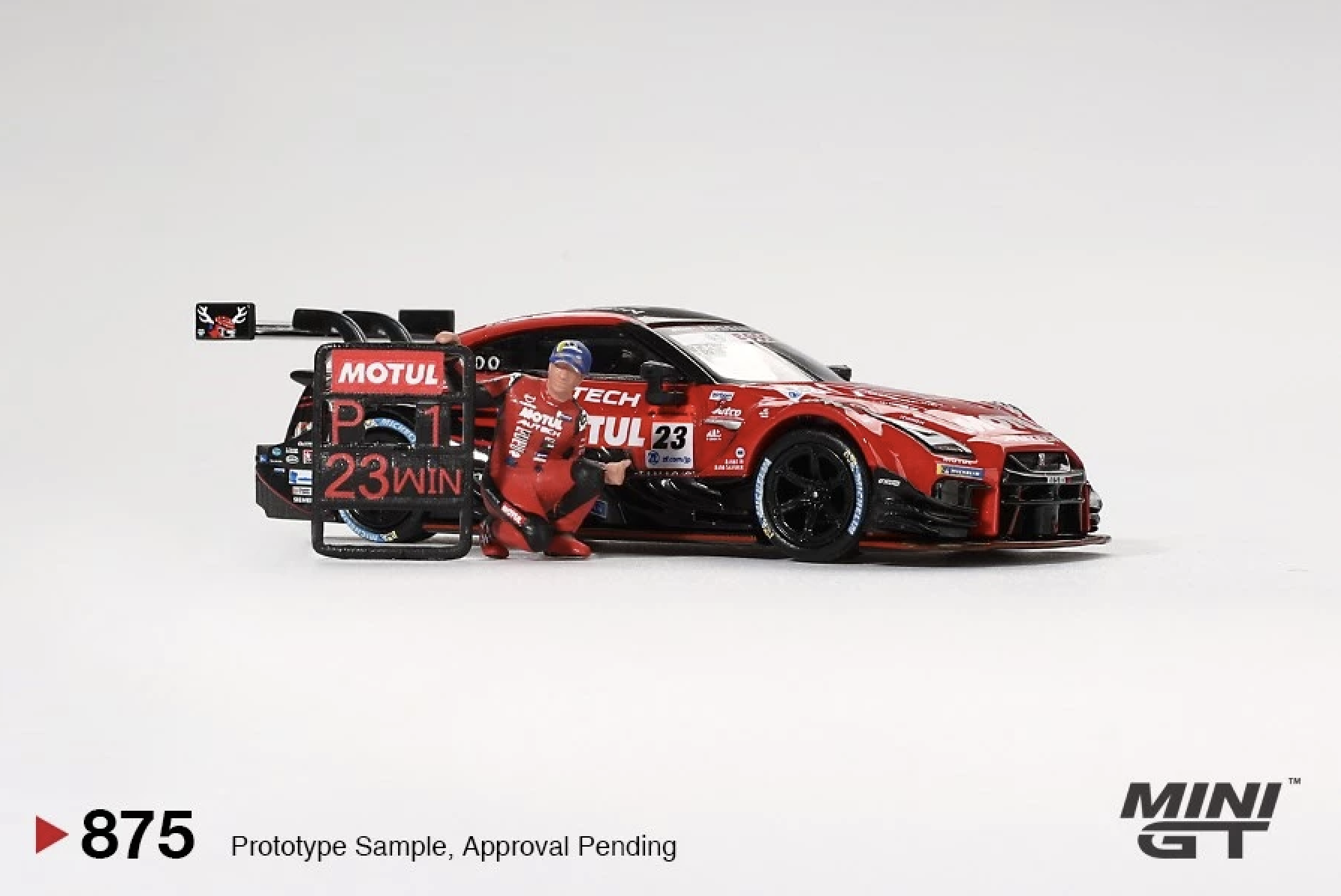 【預訂】Mini GT #875 Nissan GT-R NISMO #23 "MOTUL AUTECH GT-R 2021" SUPER GT SERIES Suzuka winner W/ Matsuda Figure Tsugio Matsuda Collection No.2